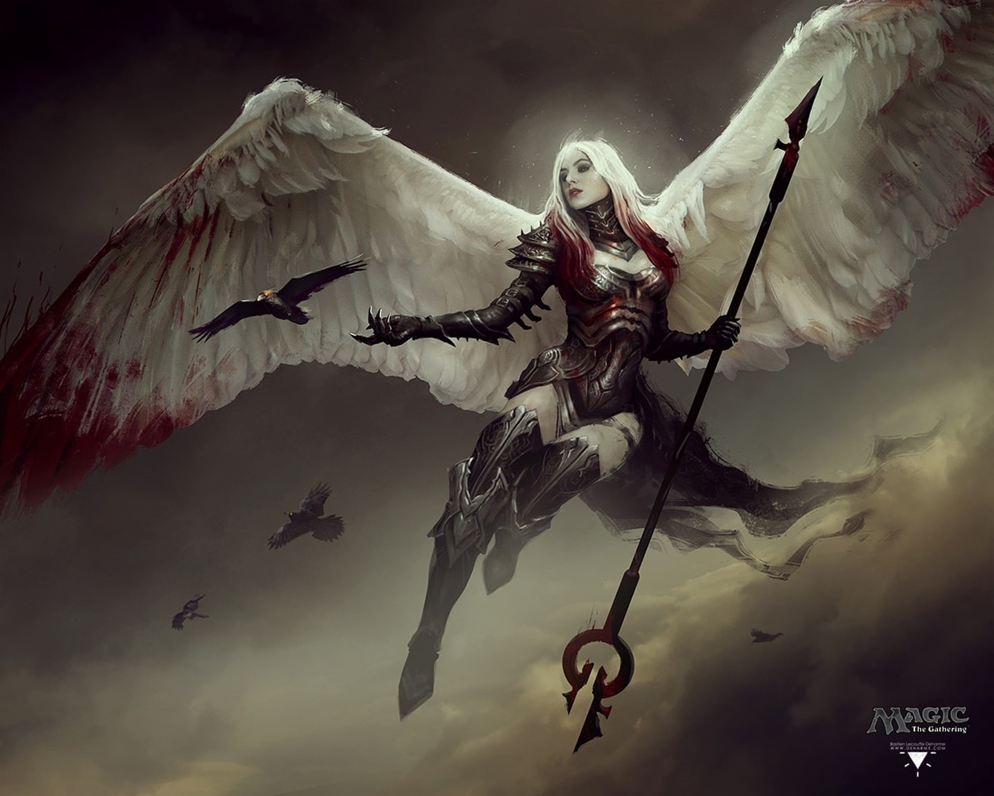 lecouffe, bastien, wings, beauty, 720P, deharme, woman, art, fantasy, the, angel, blood, HD Wallpaper