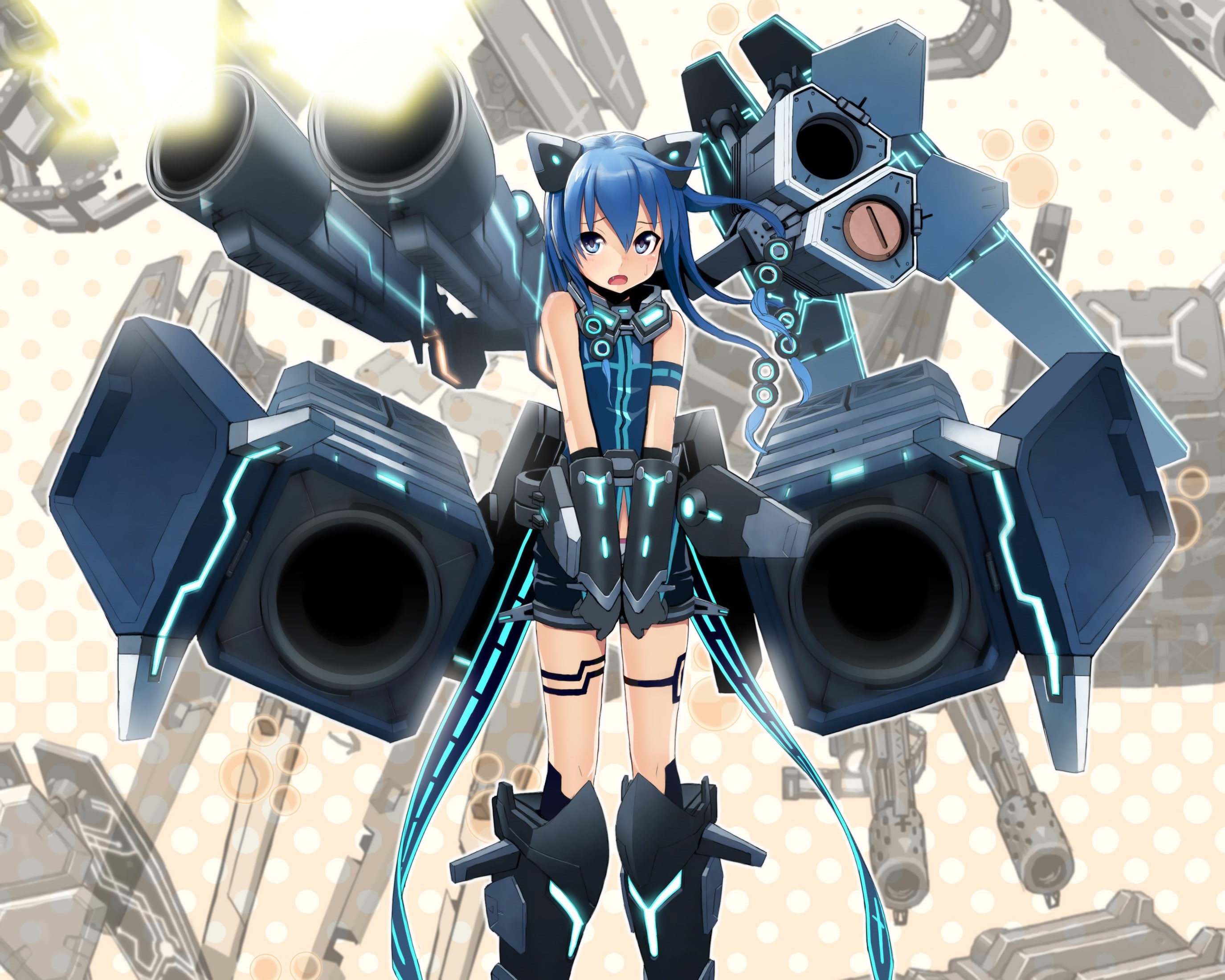 mechagirl, break, fang, 2K, cosmic, animal, morizo, ears, HD Wallpaper