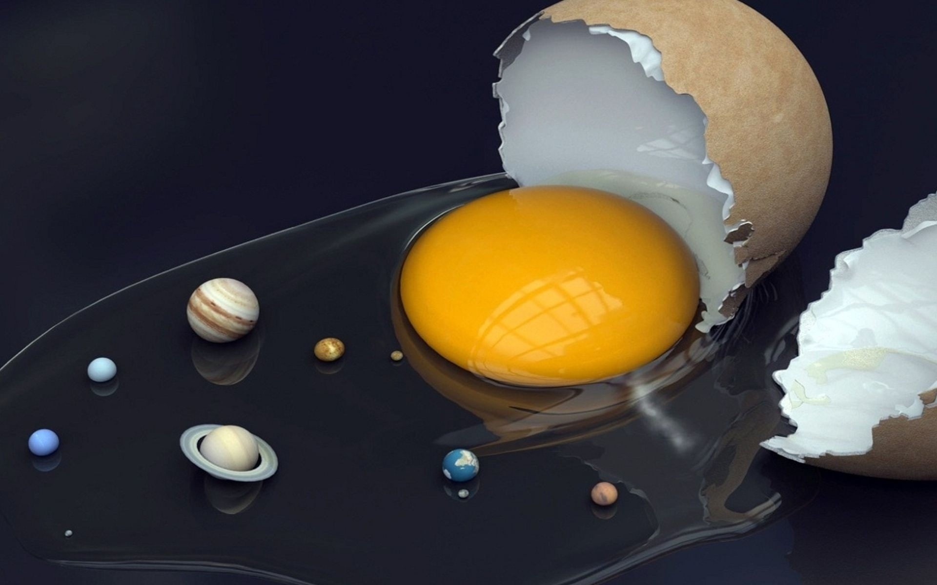 eggs, solar system, system, hd, Abstract, objects, planets, 1080P, solar, art, space, HD Wallpaper