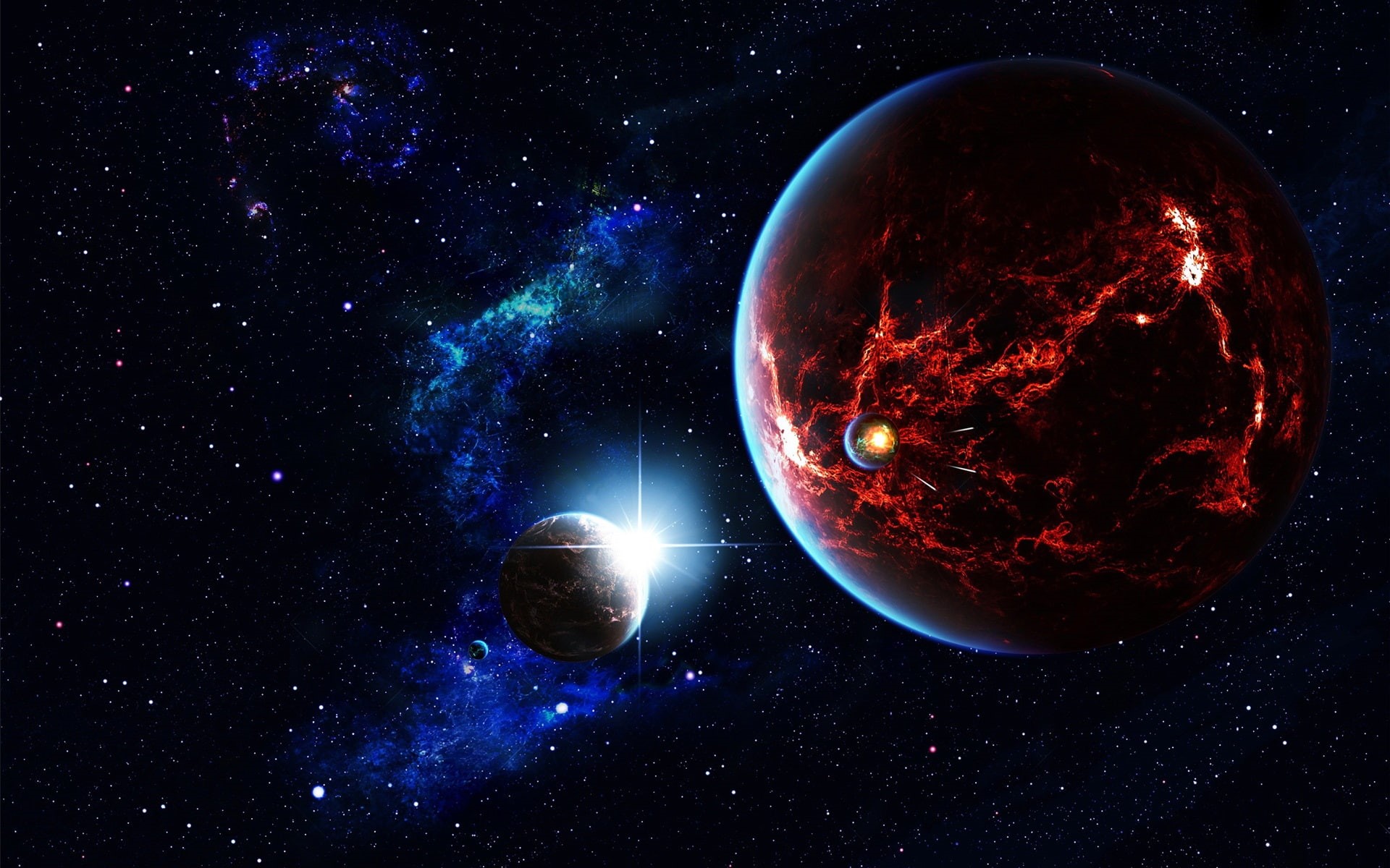 Space, 1080P, Nebula, Universe, Satellite, Stars, Planet, HD Wallpaper