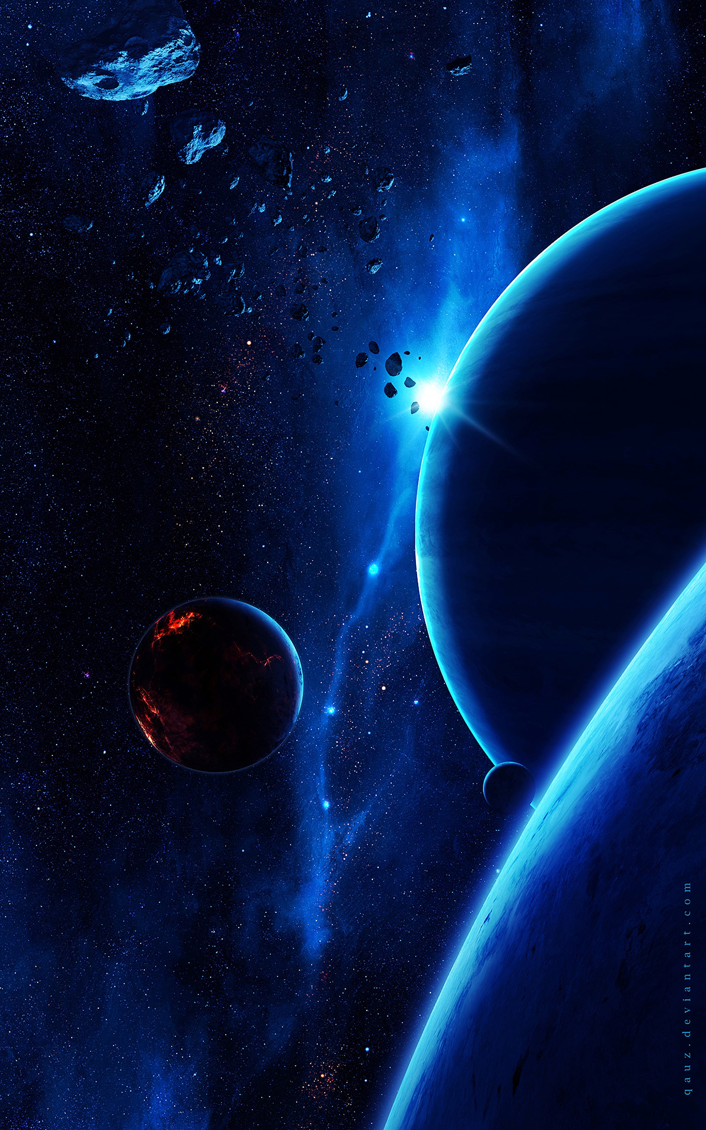 universe, satellites, 2K, space, stars, planet, cosmic, Phone HD Wallpaper