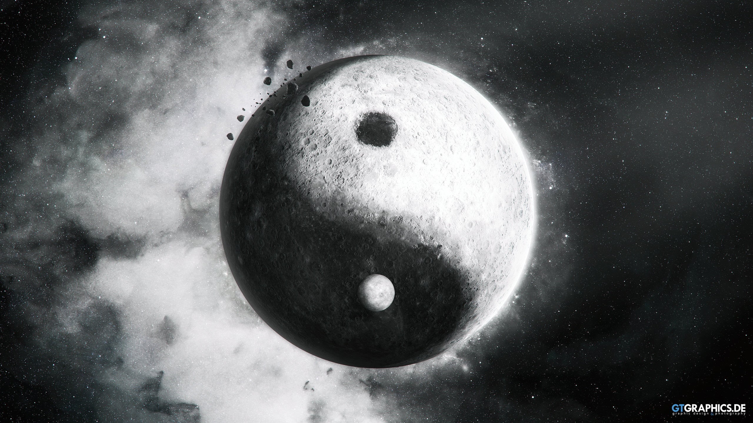 Yin and Yang, Taenaron, 2K, 3D, HD Wallpaper