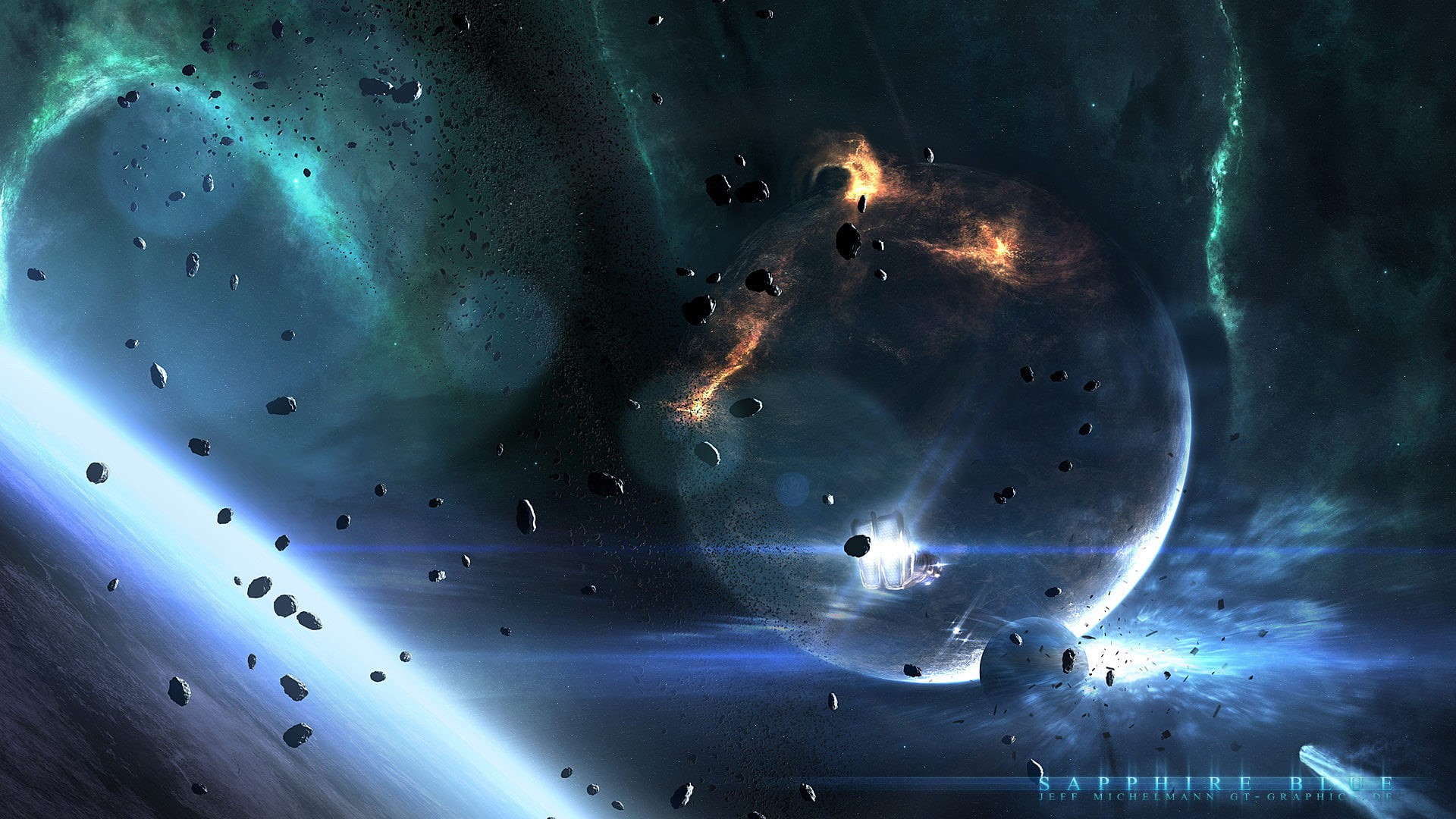 space, 1080P, Taenaron, planet, digital art, 3D, HD Wallpaper