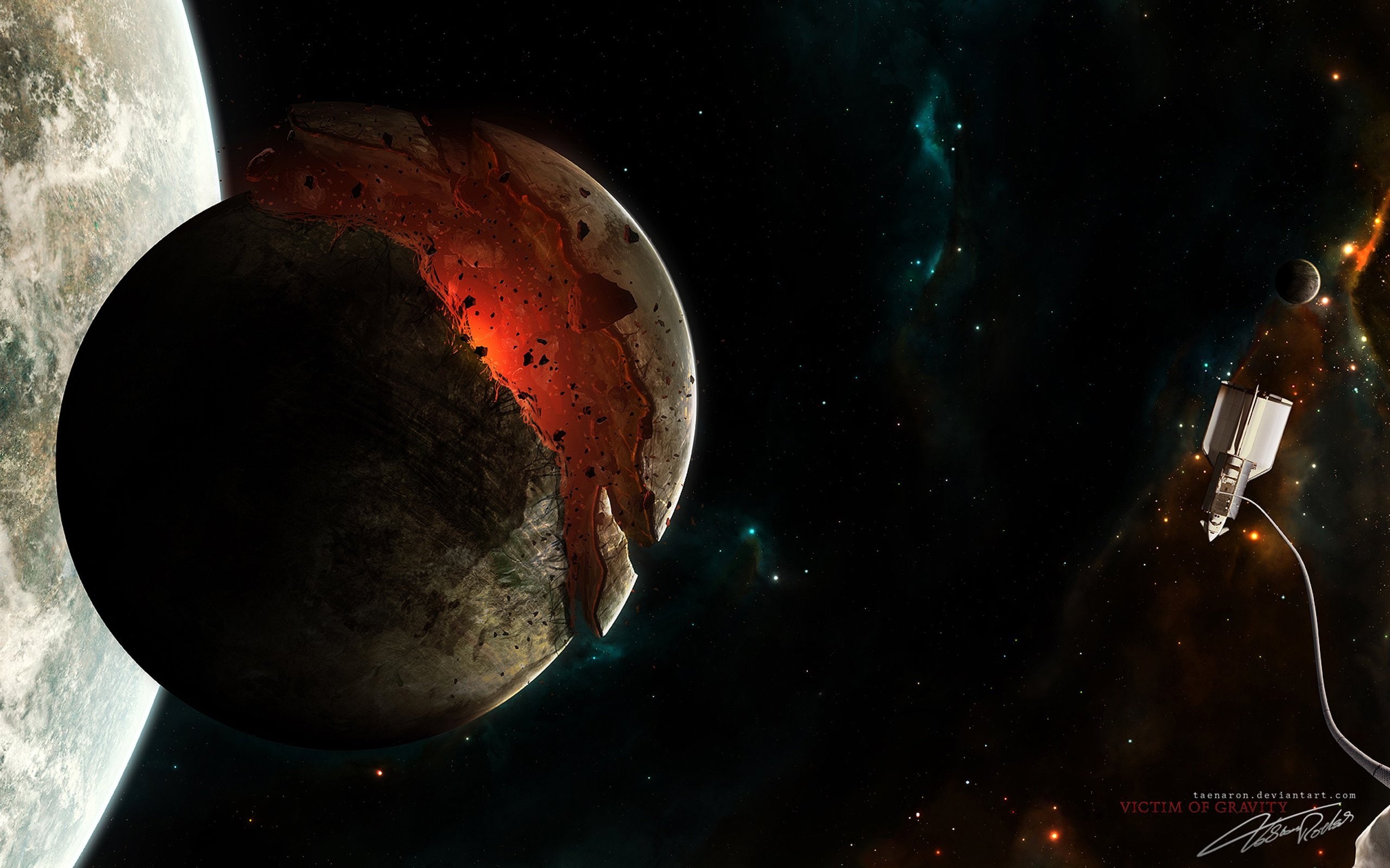 Taenaron, 2K, planet, space, 3d, digital art, HD Wallpaper