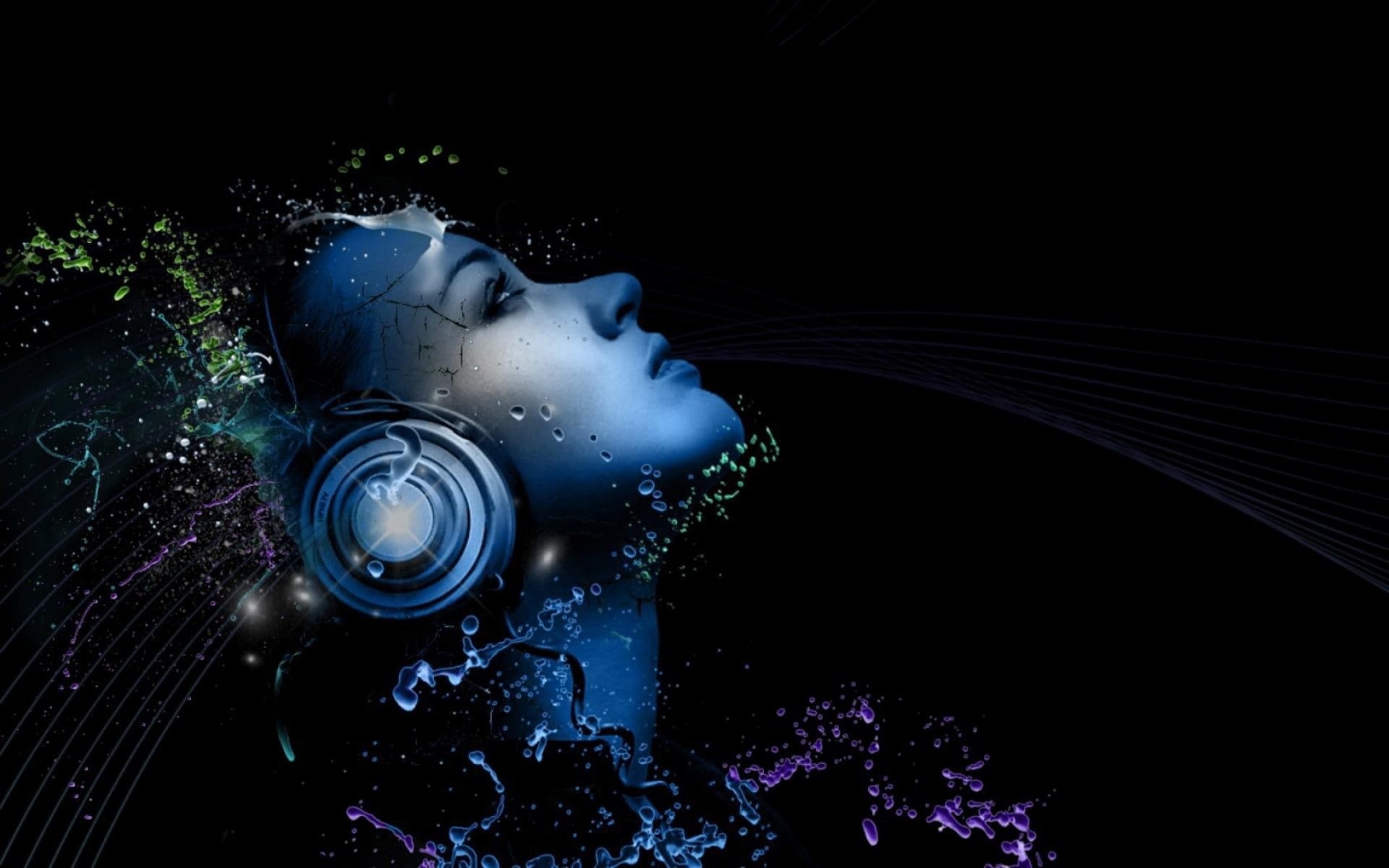 dj, Light, girls, lines, girl, entertainment, art, x, hd, 1080P, headphones, colors, music, HD Wallpaper