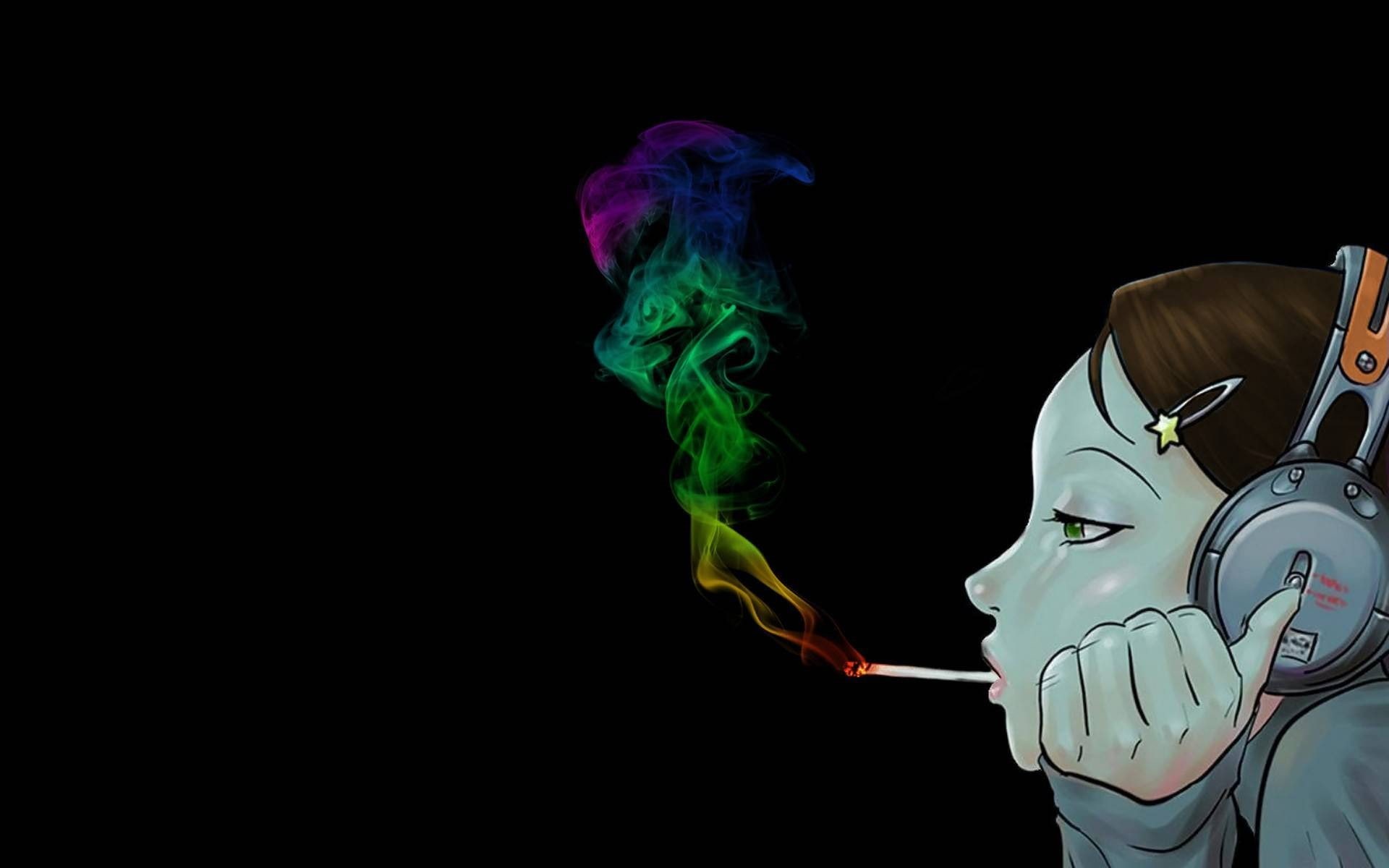 ganja, marijuana, 420, headphones, weed, 1080P, smoke, HD Wallpaper