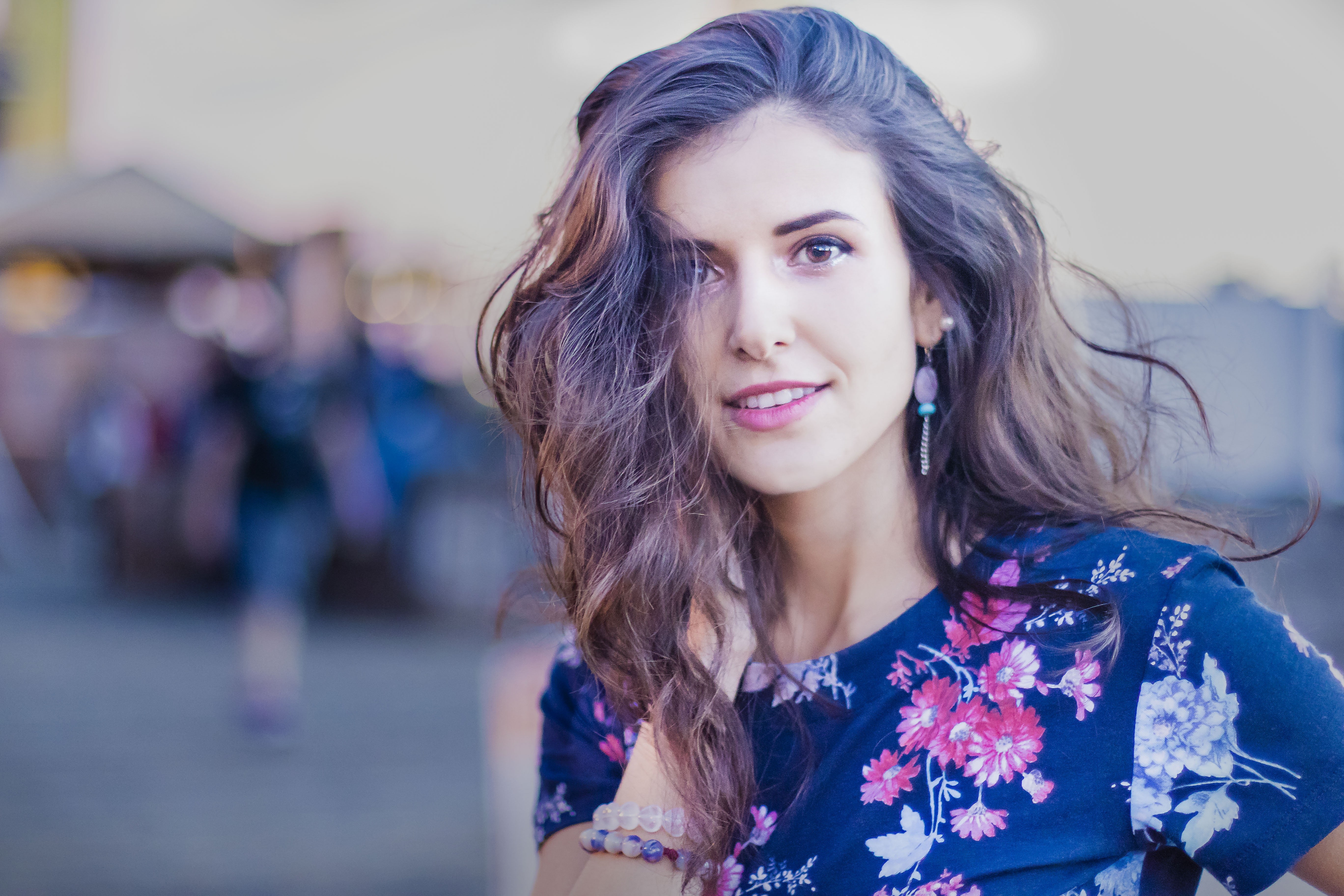 one Person, beautiful, fashion, caucasian Ethnicity, focus, woman, photography, eyes, outdoors, people, pink, women, happiness, blue, portrait, faces, females, HD Wallpaper