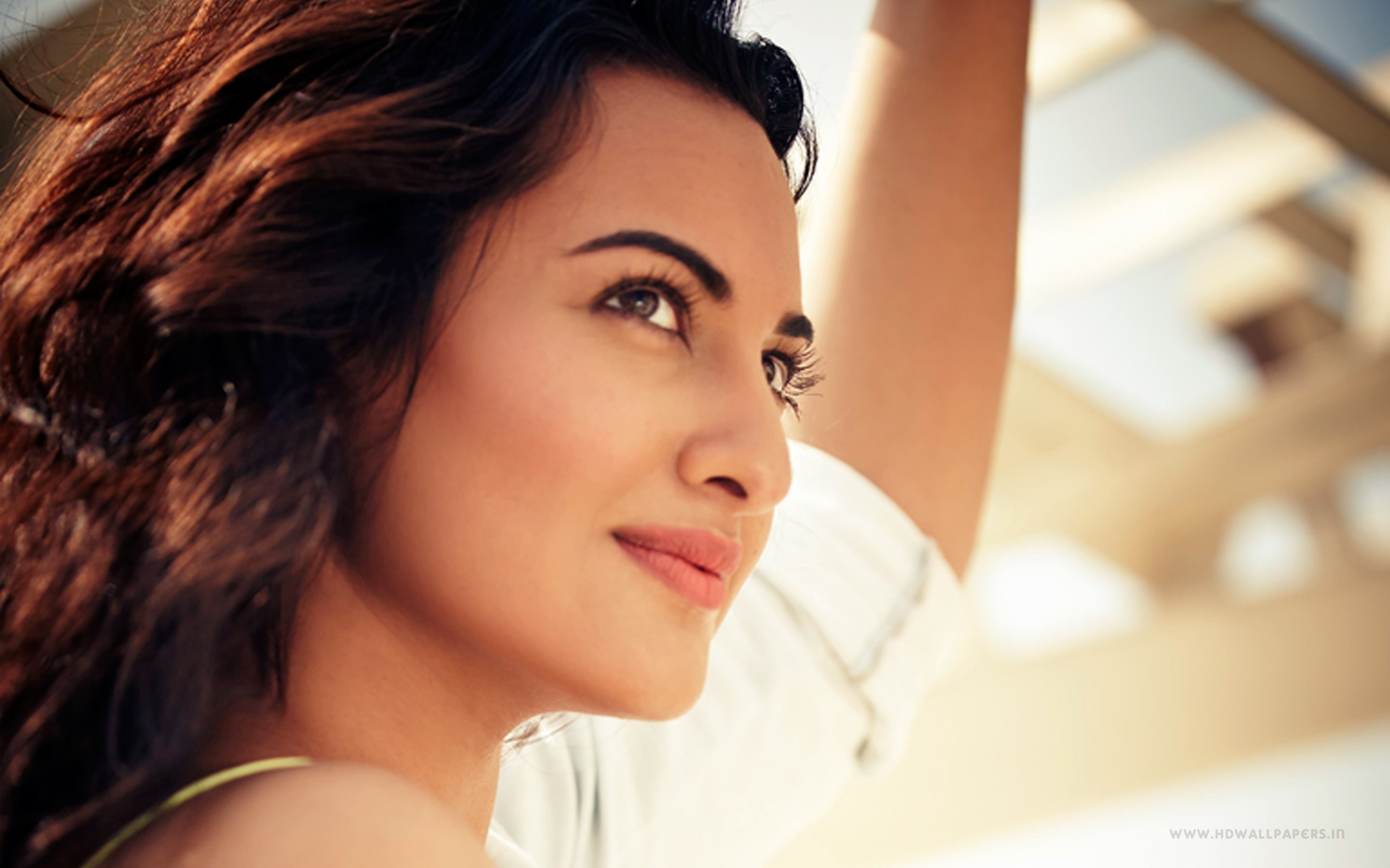 human face, contemplation, close-up, hair, indoors, beauty, beautiful woman, 2K, headshot, Sonakshi, women, relaxation, Sinha, looking, young women, human body part, HD Wallpaper