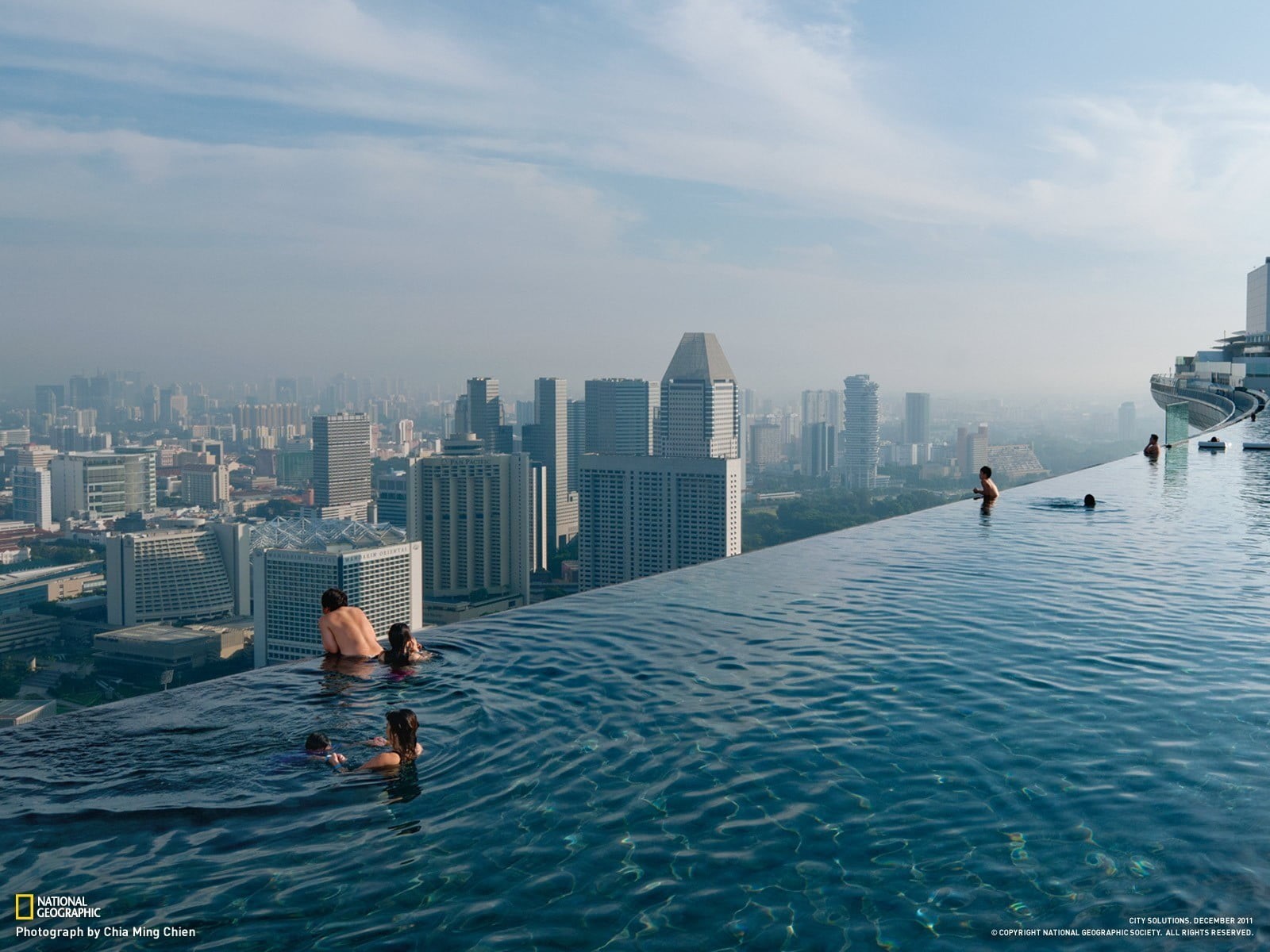 urban skyline, building, outdoors, lifestyles, swimming pool, national, waterfront, cityscape, Singapore, building exterior, architecture, city, sky, skyscraper, HD Wallpaper