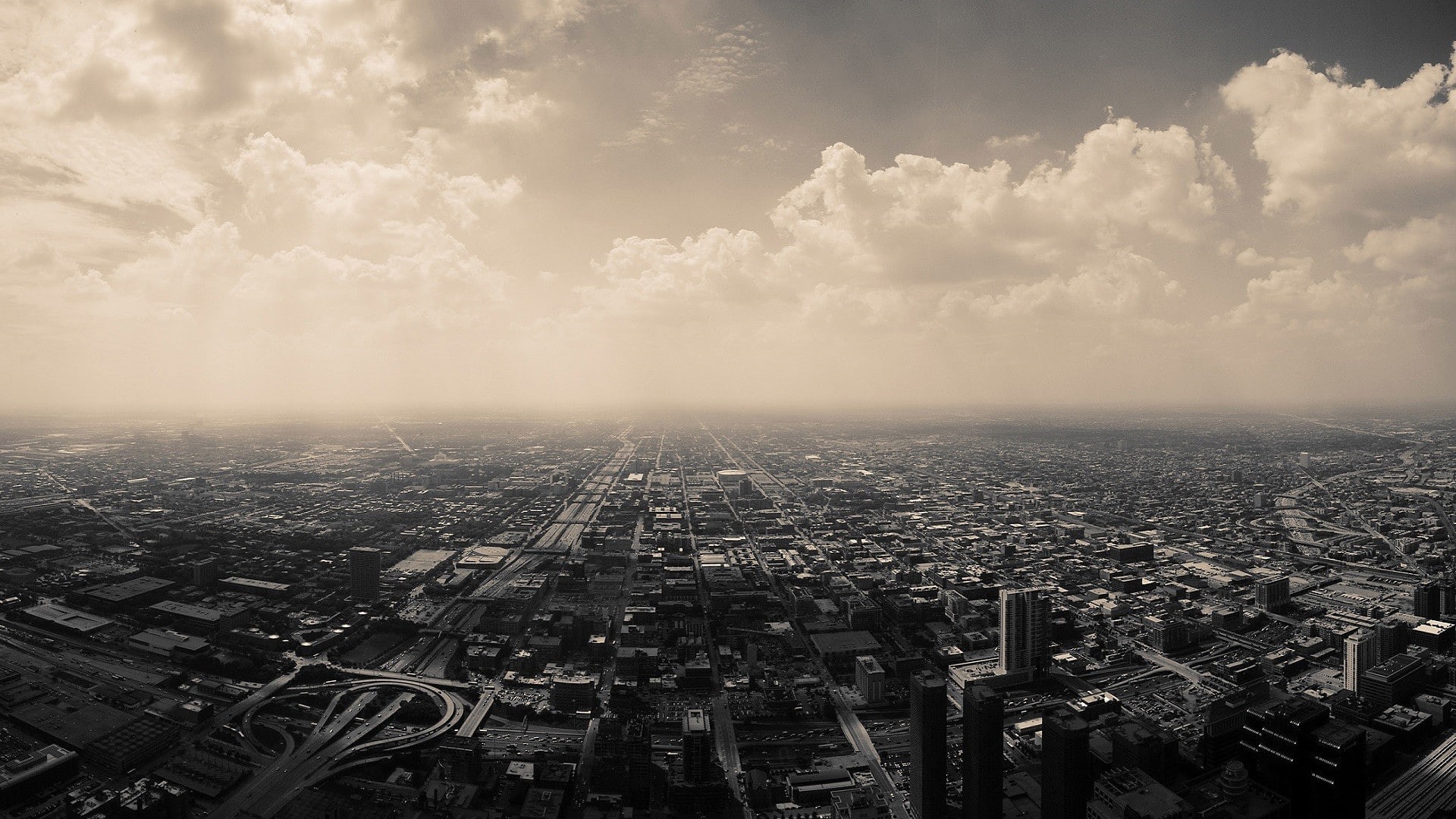 cityscape, 1080P, rooftops, HD Wallpaper