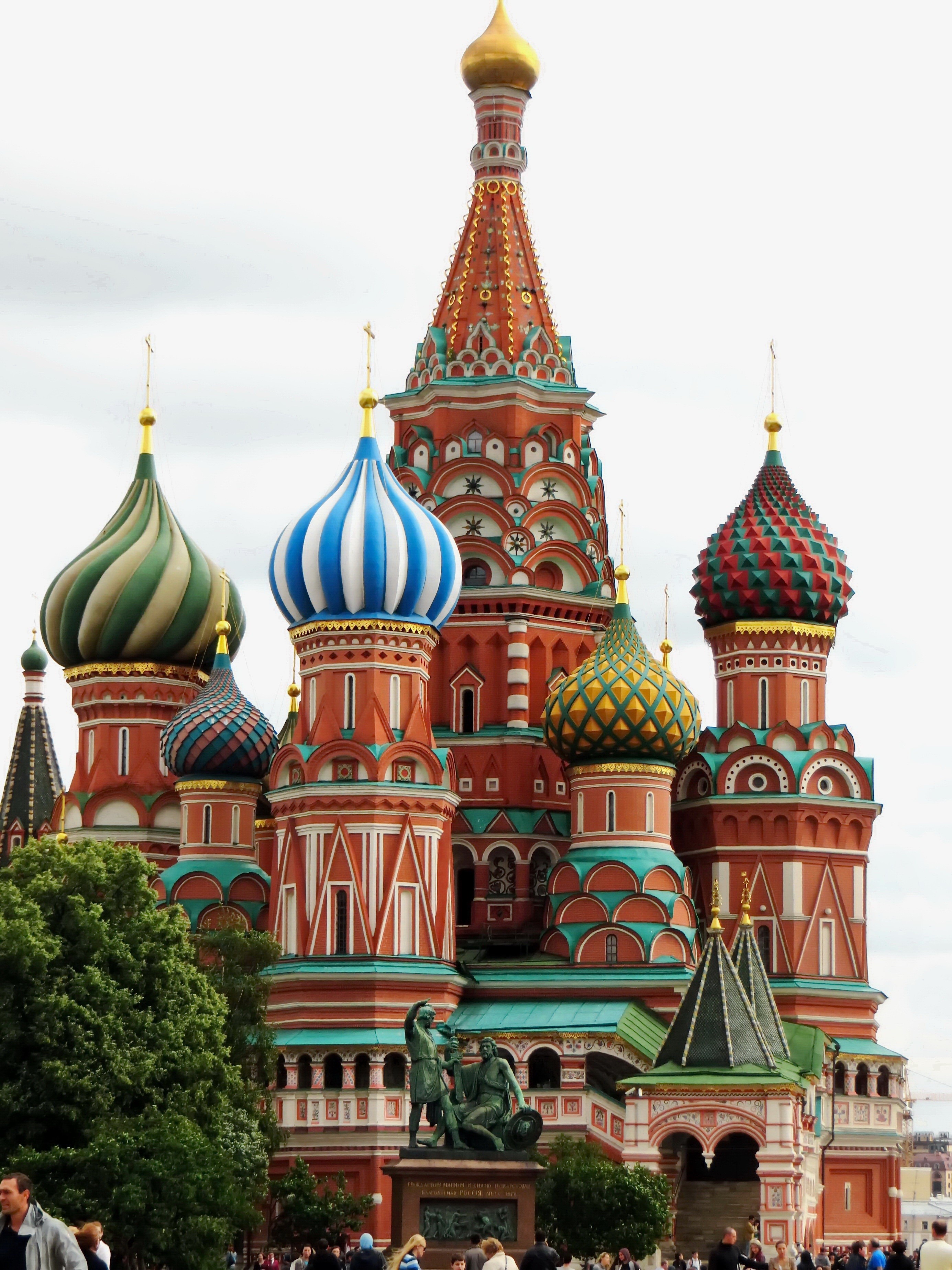cultures, sky, st-basile, russia, history, multi colored, tree, built structure, building, architecture, red square, travel destinations, bulbs, saint, Phone HD Wallpaper