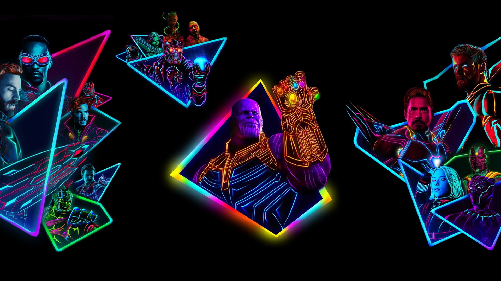 neon, avengers, style, war, infinity, 1080P, art, s, HD Wallpaper