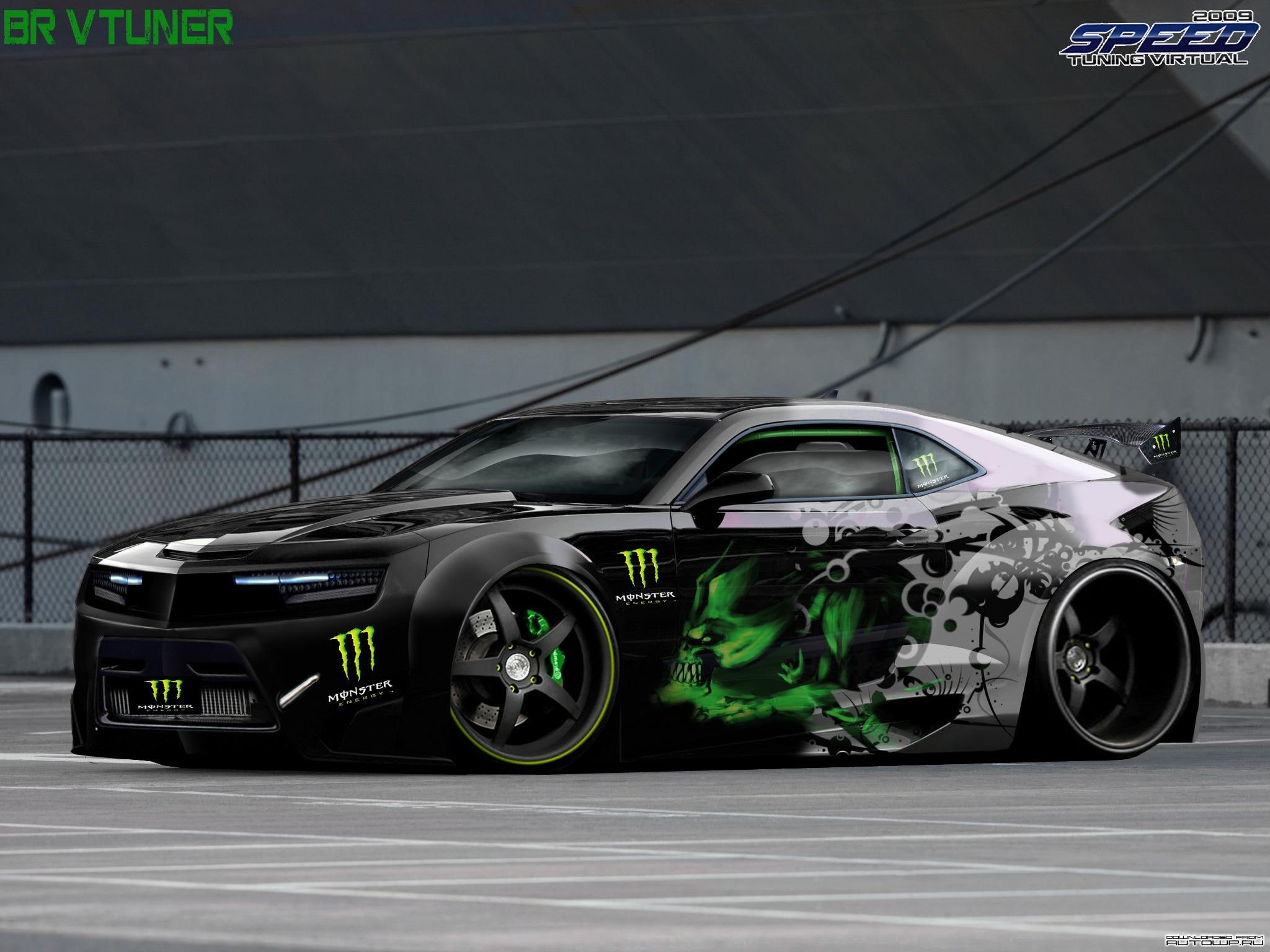 monster, camaro, 1080P, design, bruno, energy, cars, HD Wallpaper