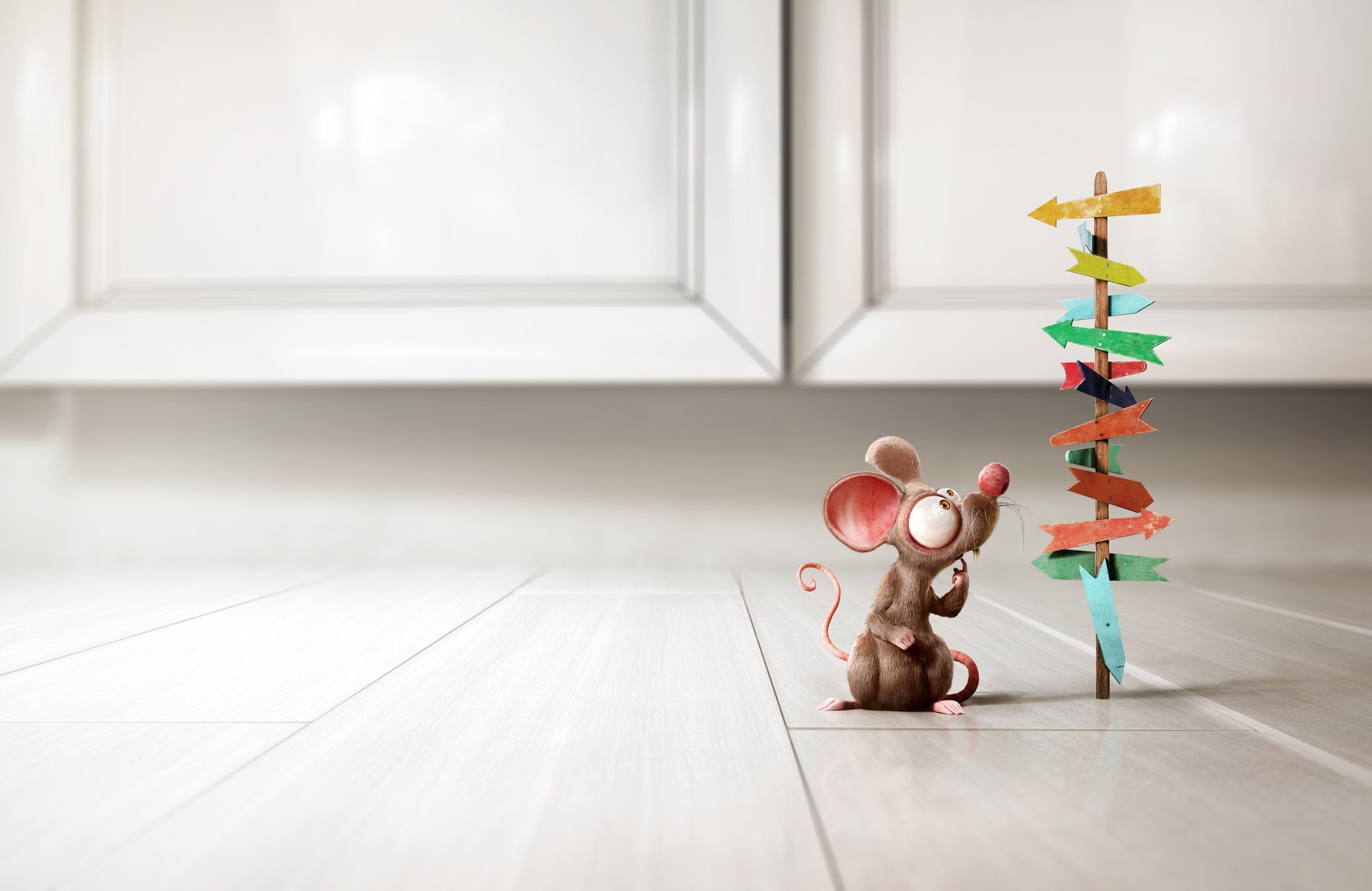mouse, choice, 1080P, art, Bruno Tornisielo, minimalism, Little Rat, the situation, HD Wallpaper