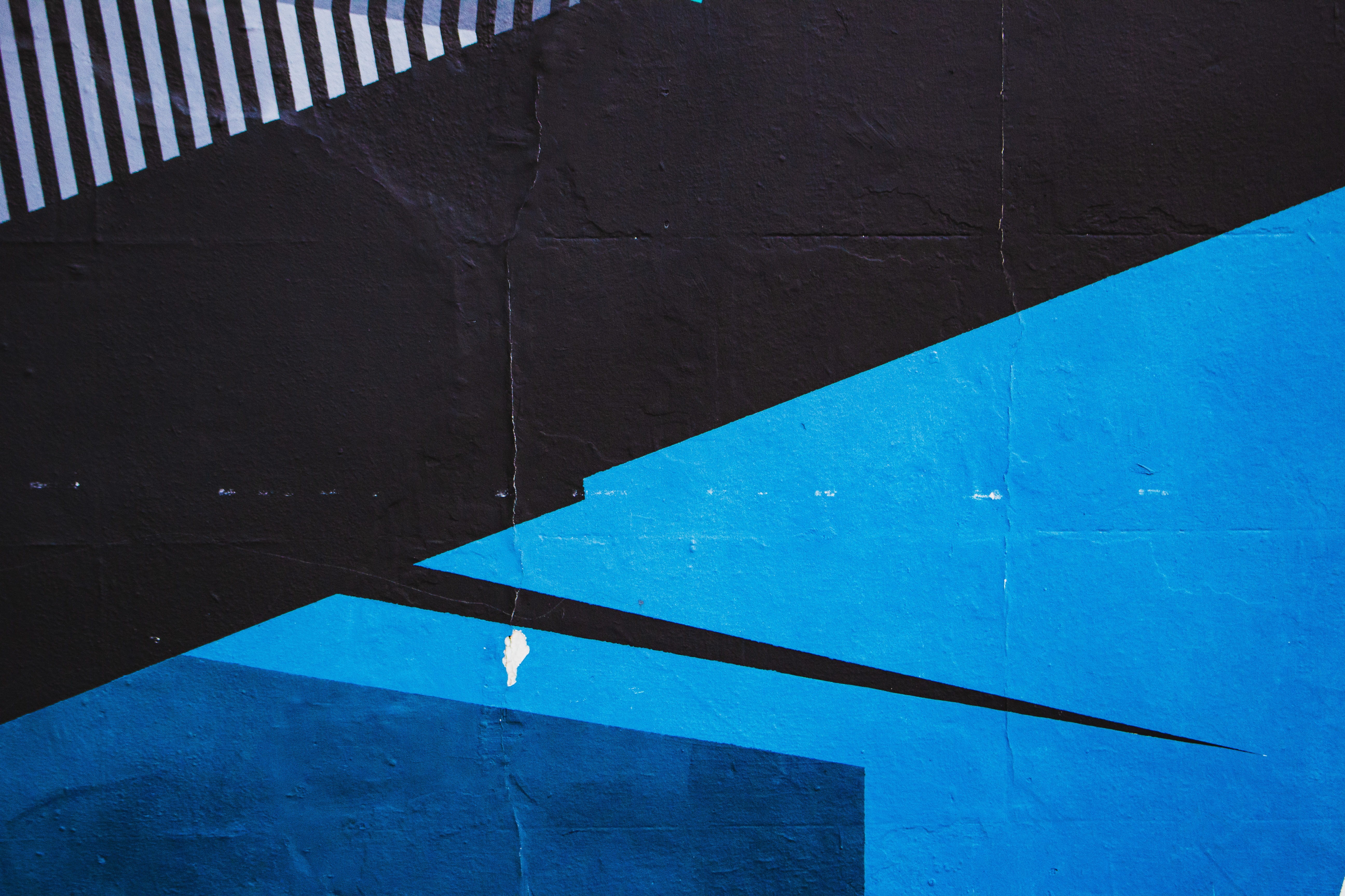 railing, outdoors, striped, blue, no people, built structure, shadow, stripey, 5K, london, water, metal, pattern, diagonal, geometric, wall - building feature, HD Wallpaper