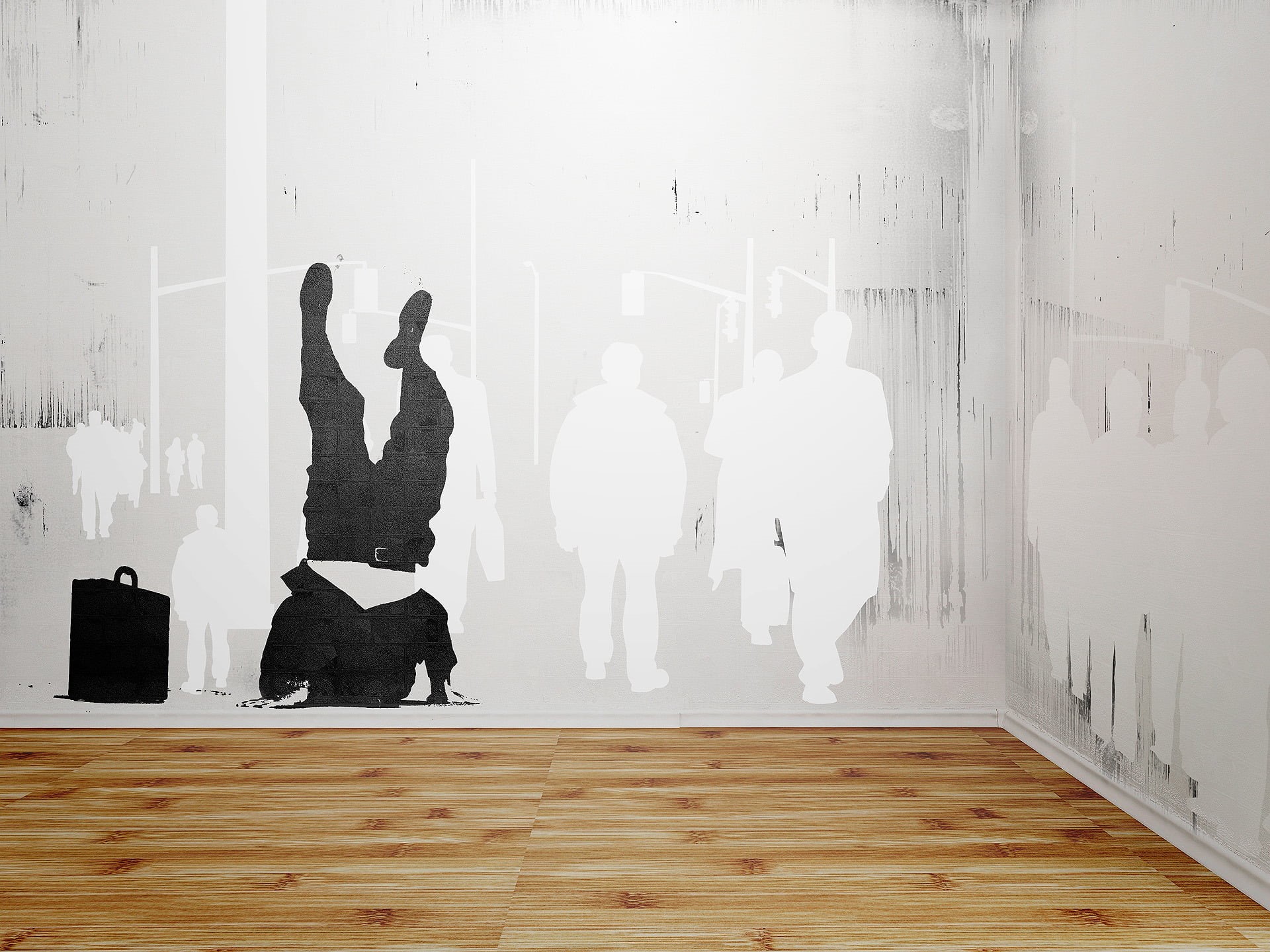 standing, digital composite, wall - Building Feature, full length, white, how to disappear completely, creativity, case, vhm_alex, day, street, backgrounds, HD Wallpaper