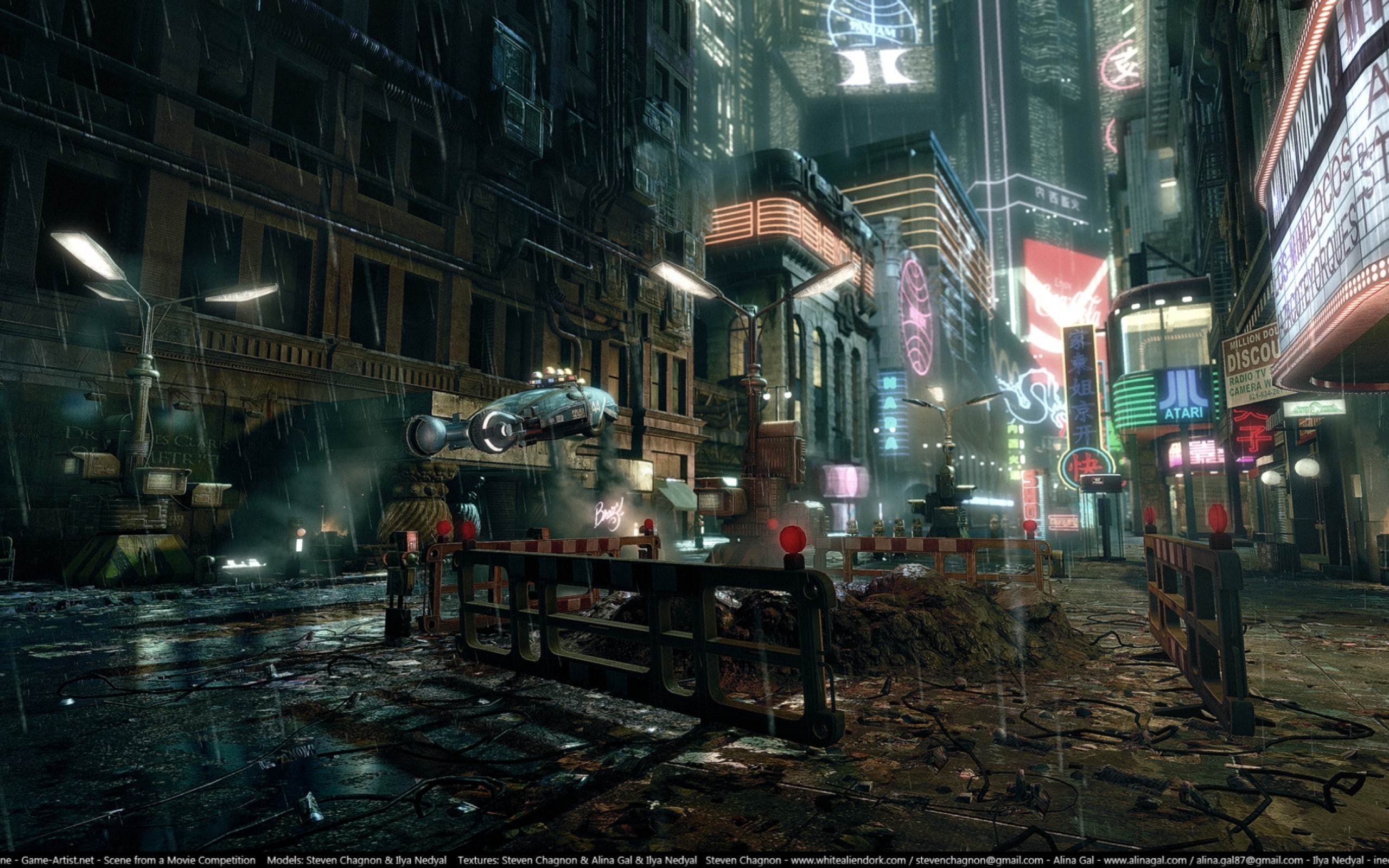 blade, art, streets, digital, runner, 2K, HD Wallpaper