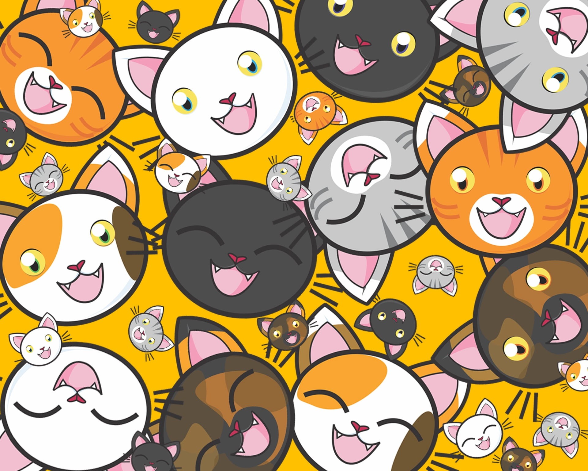 happiness, domestic animals, vector, smiling, belief, patterns, symbol, cute, textures, computer Graphic, music, mammal, decoration, kittens, people, oil, HD Wallpaper