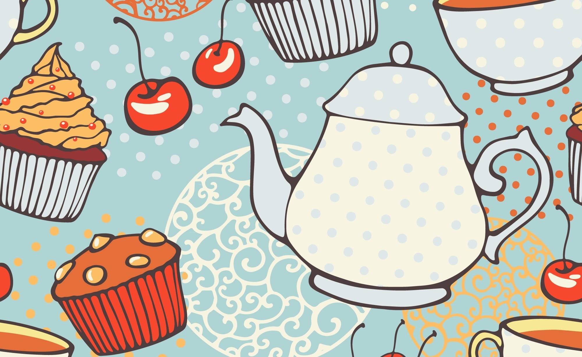 pattern, old-fashioned, kitchen utensil, cake, cute, spotted, retro Styled, multi Colored, celebration, table, representation, abstract, background, symbol, HD Wallpaper
