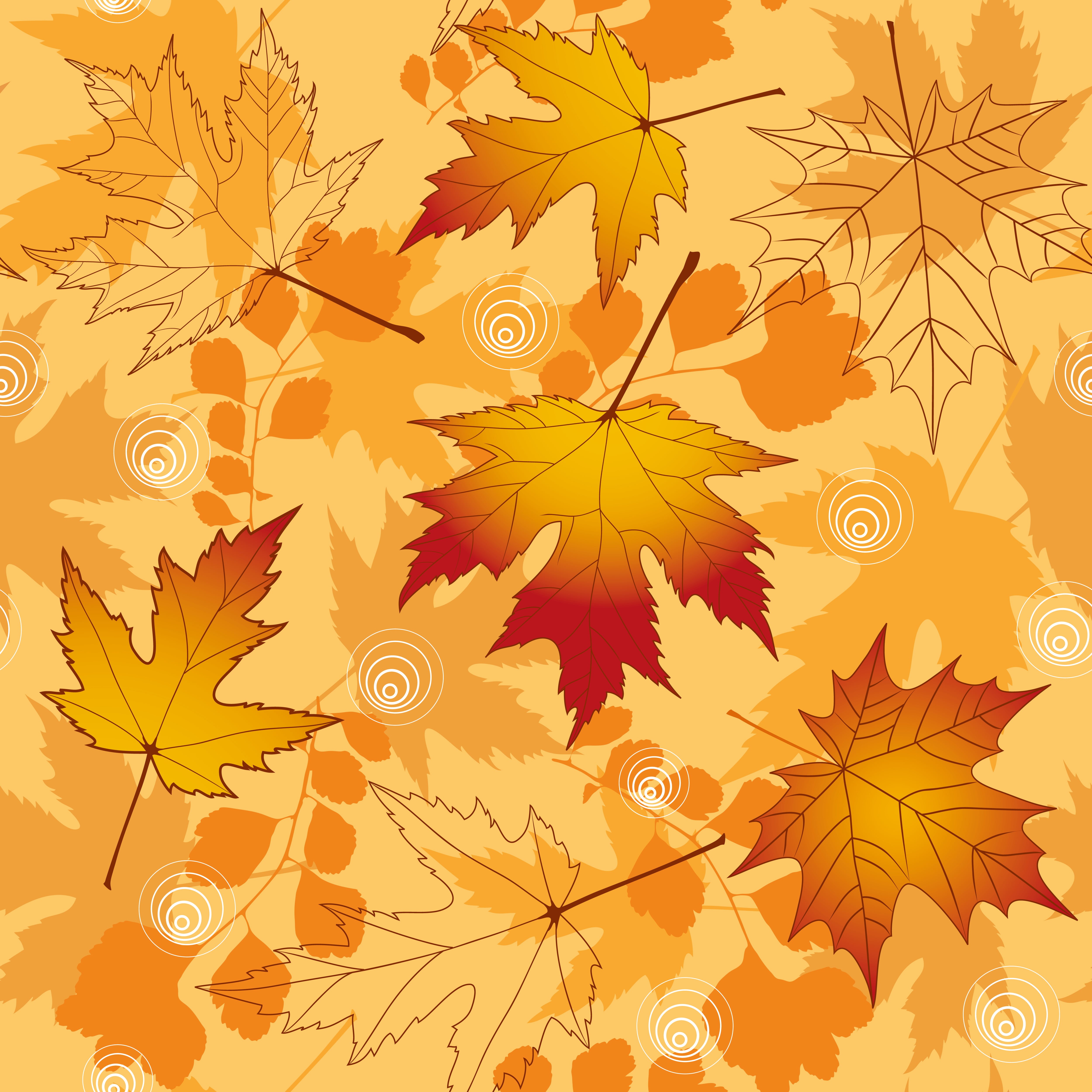 autumn, seamless, beauty In Nature, plant, floral Pattern, decor, tree, computer Graphic, outdoors, Pattern, red, retro Styled, leaf, decoration, Phone HD Wallpaper