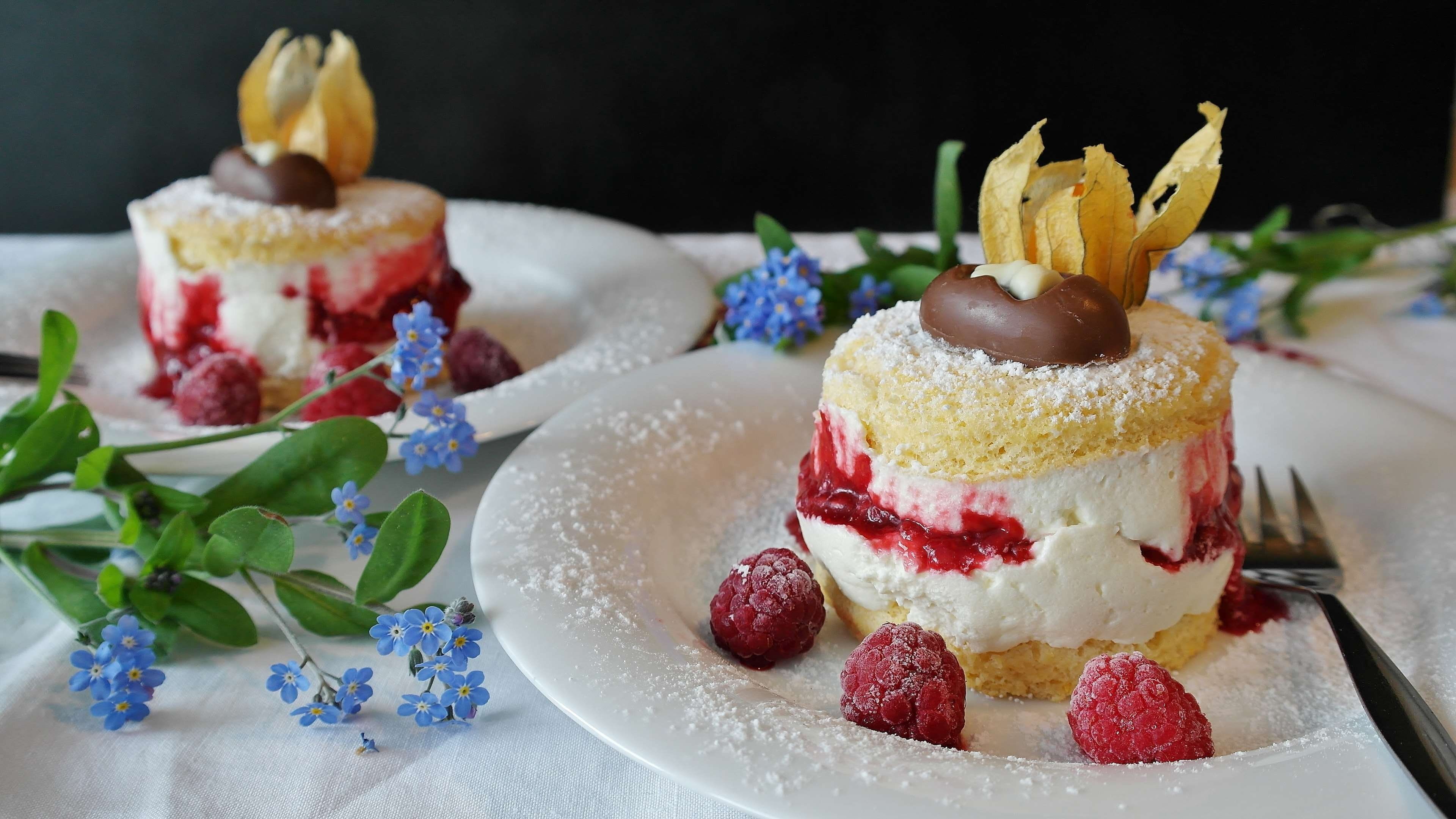 indulgence, berry, egg, cake, mint leaf - culinary, fruit, food styling, sweet, pastry, temptation, bake, no people, flour, raspberr, herb, ready-to-eat, HD Wallpaper