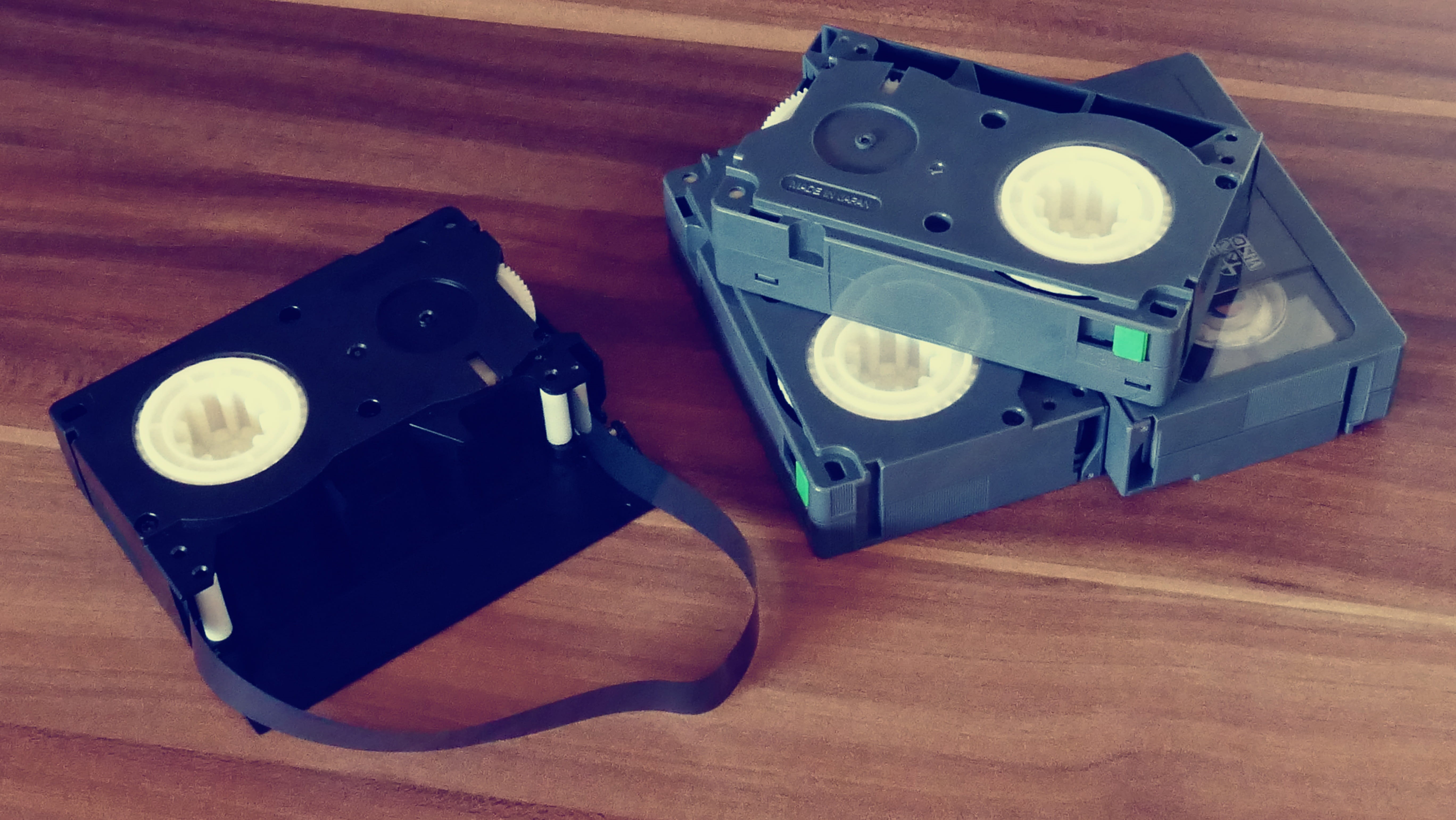 movie, video, video cassette, technology, betamax, wooden, old, history, the past, obsolete, still life, table, tapes, music, brown, photography themes, HD Wallpaper