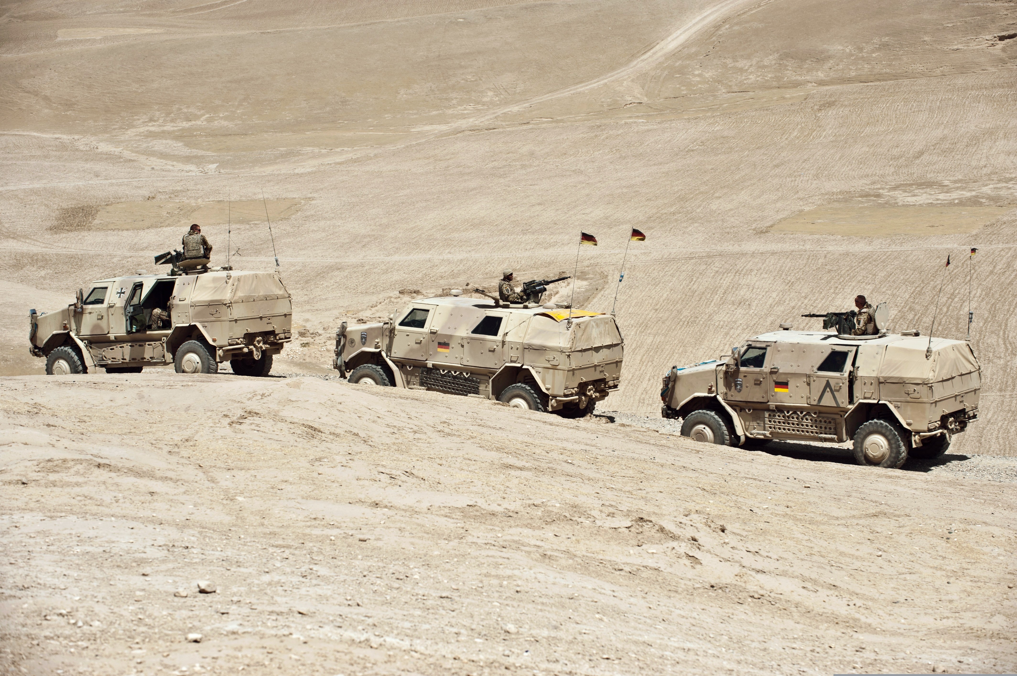 infantry mobility vehicle, convoy, KMW, ATF Dingo, 4K, MPPV PC, Bundeswehr, Afghanistan, HD Wallpaper