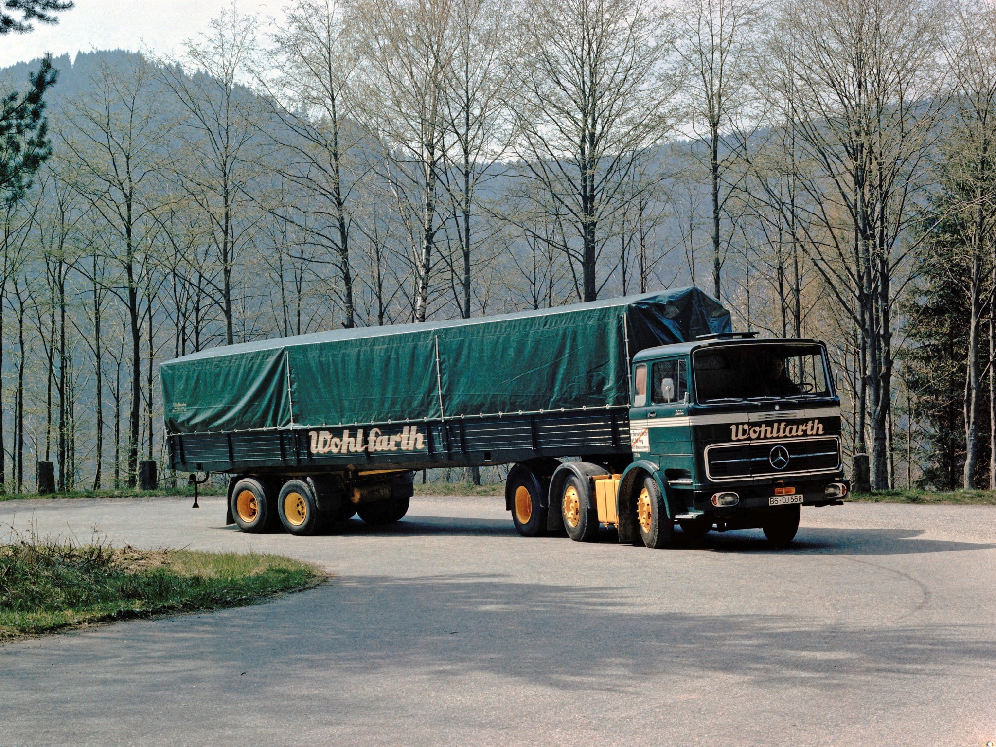 lps2032, benz, classic, 1970, 1080P, tractor, truck, mercedes, convoy, semi, HD Wallpaper