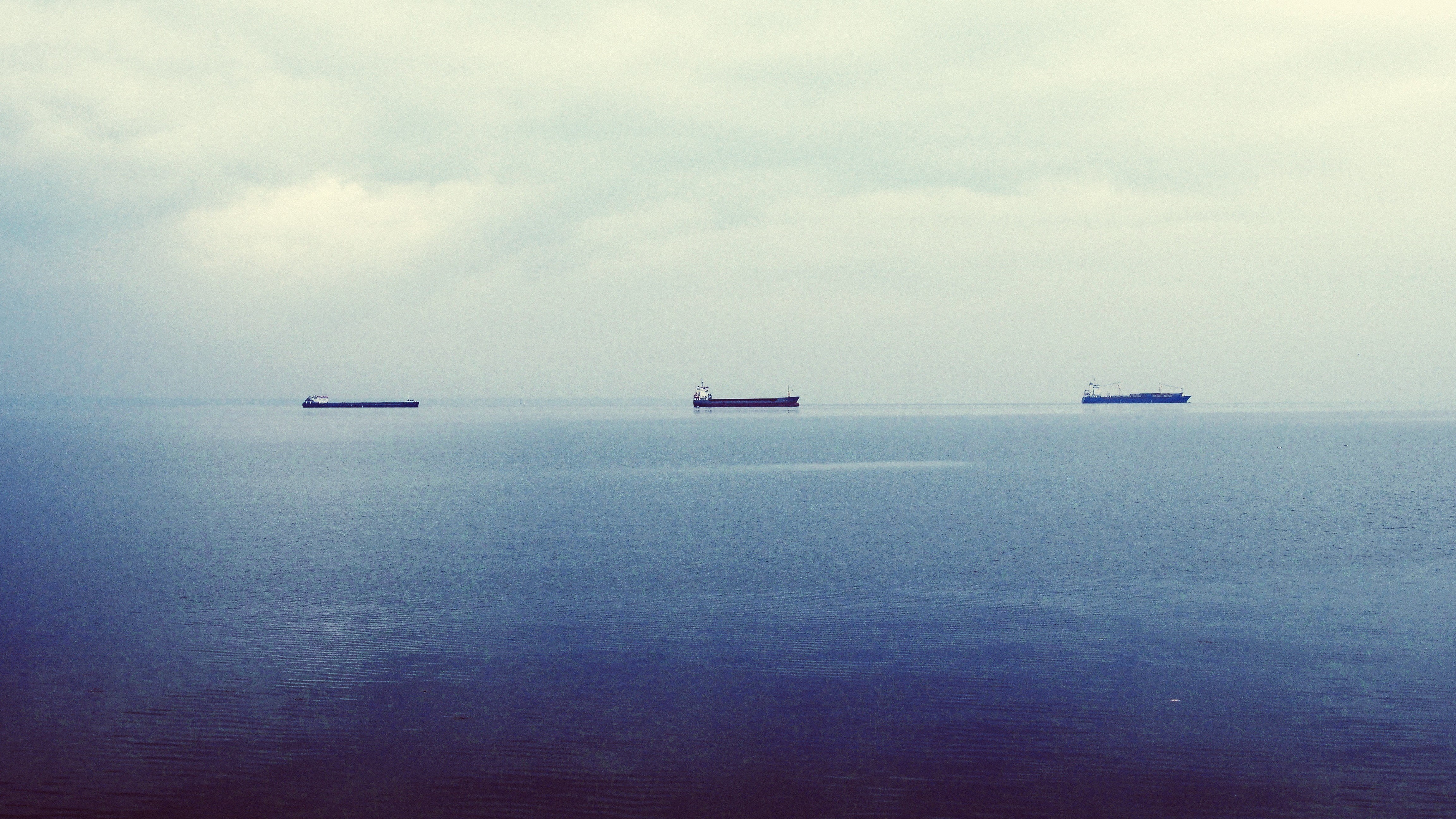 ships, nature, clouds, cloud - sky, oil tankers, horizon, horizon over water, freight ships, supertankers, sailboat, transportation, silhouette, outdoors, HD Wallpaper