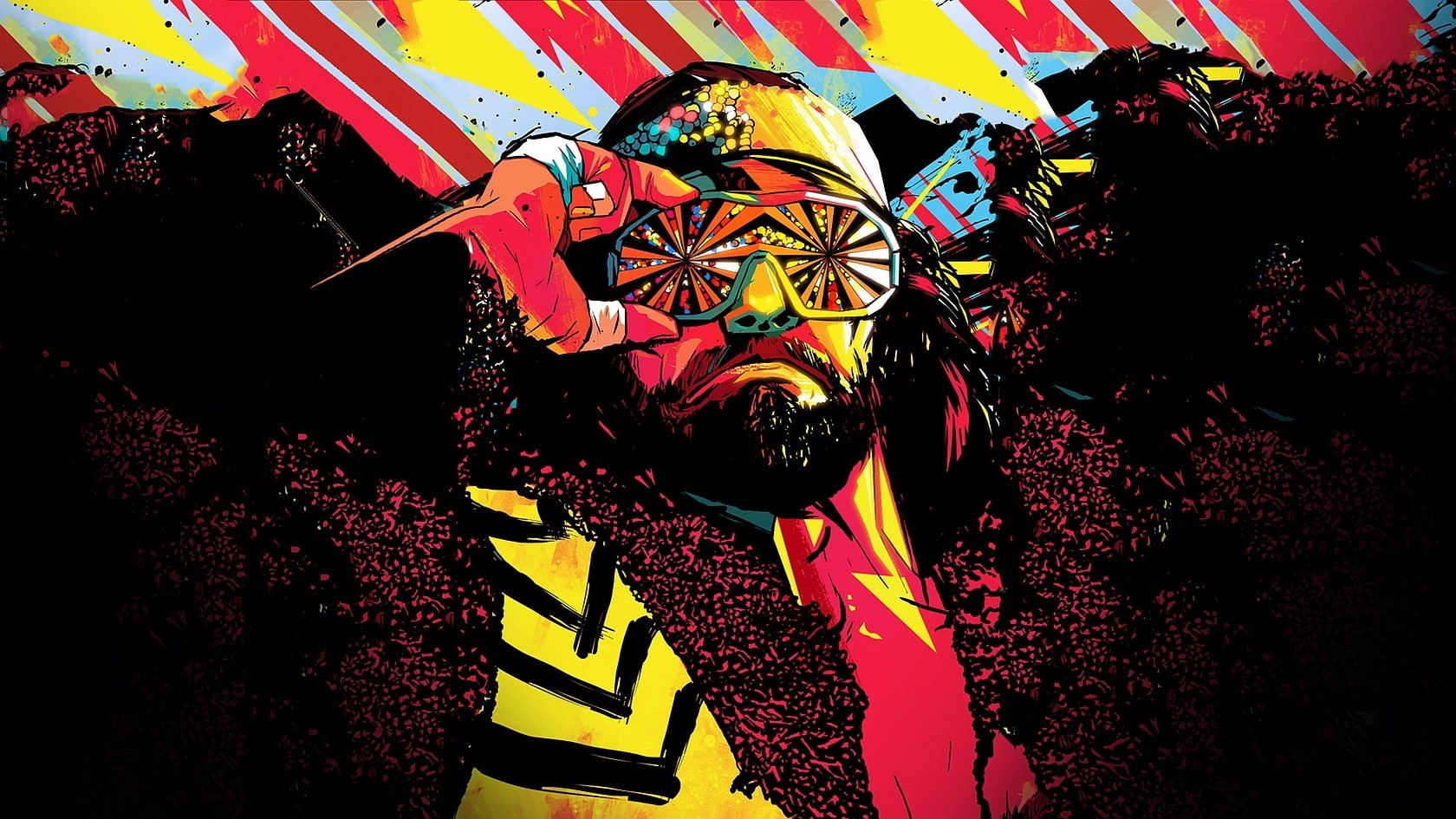 male likeness, creativity, yellow, close-up, human representation, art and craft, pattern, representation, randy macho man savage, day, multi colored, no people, HD Wallpaper