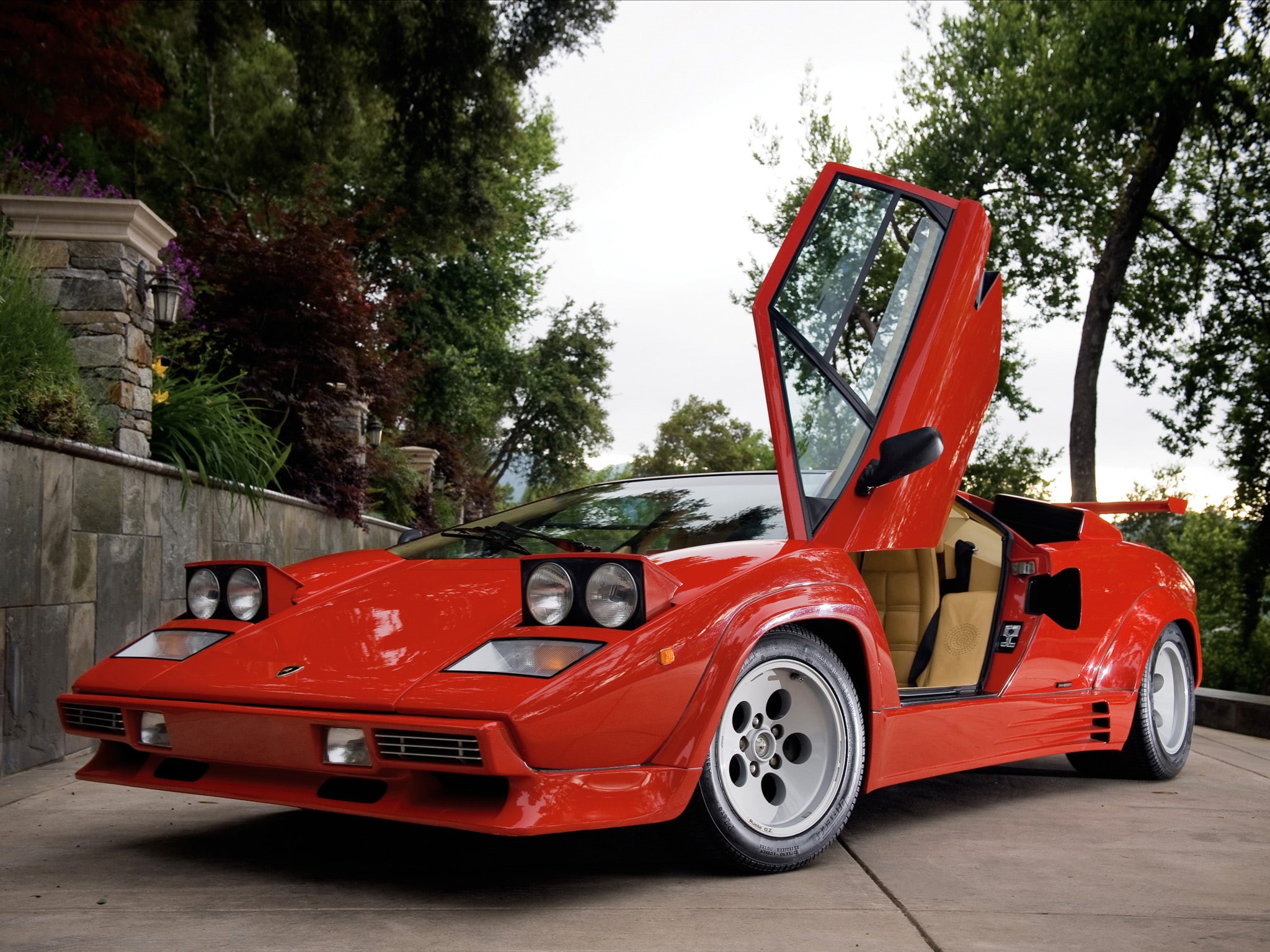countach, supercars, 1080P, quattrovalvole, supercar, classic, lp5000, 1985, lamborghini, lp5000 s, HD Wallpaper