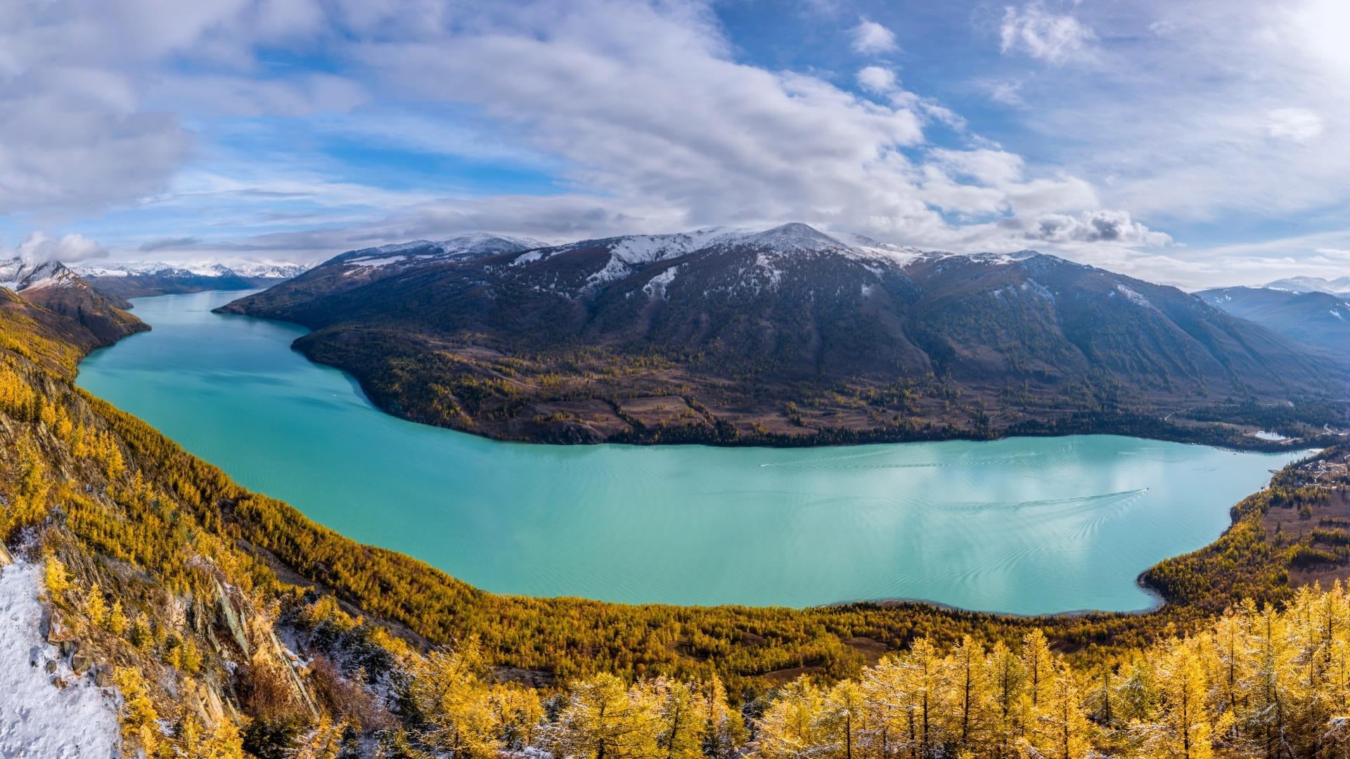 altay, china, beauty in nature, lake, mountain, tranquility, idyllic, non-urban scene, no people, nature, environment, altai mountains, sky, tranquil scene, HD Wallpaper