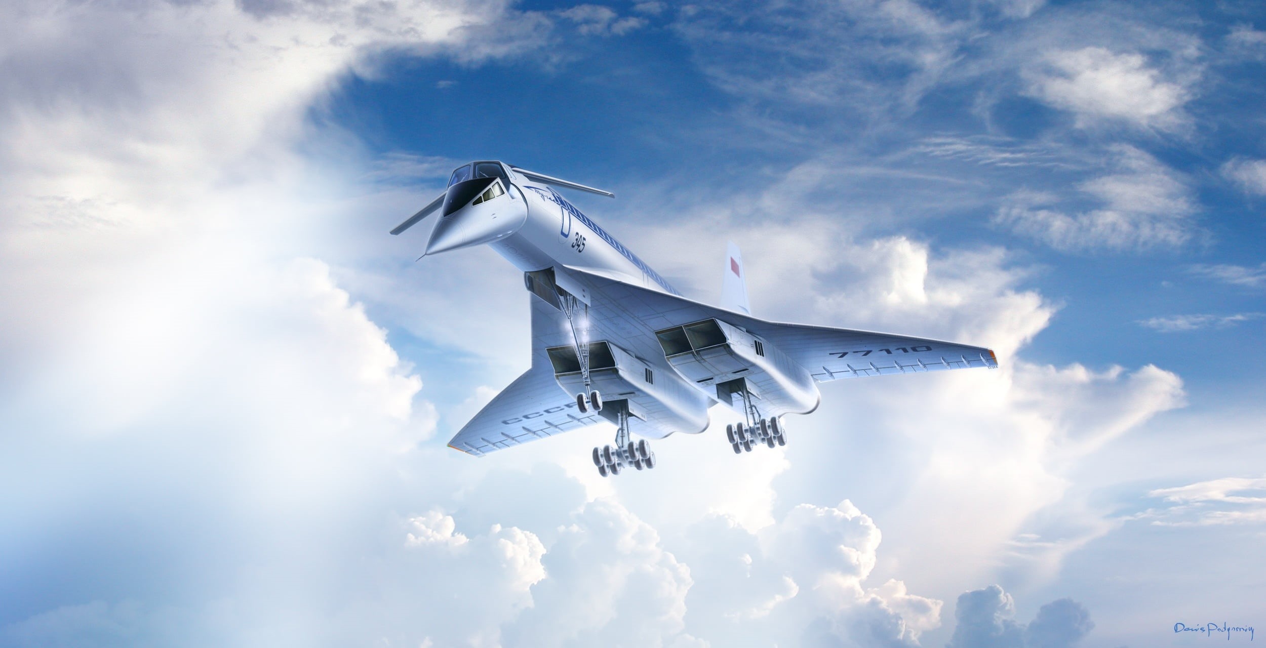 1080P, The plane, Passenger Aircraft, Flying, Tupolev-144, Tupolev, Tu-144, Aircraft, Aviation, A Passenger Plane, Flight, Board, Charger, Liner, Denis Podgorniy, HD Wallpaper
