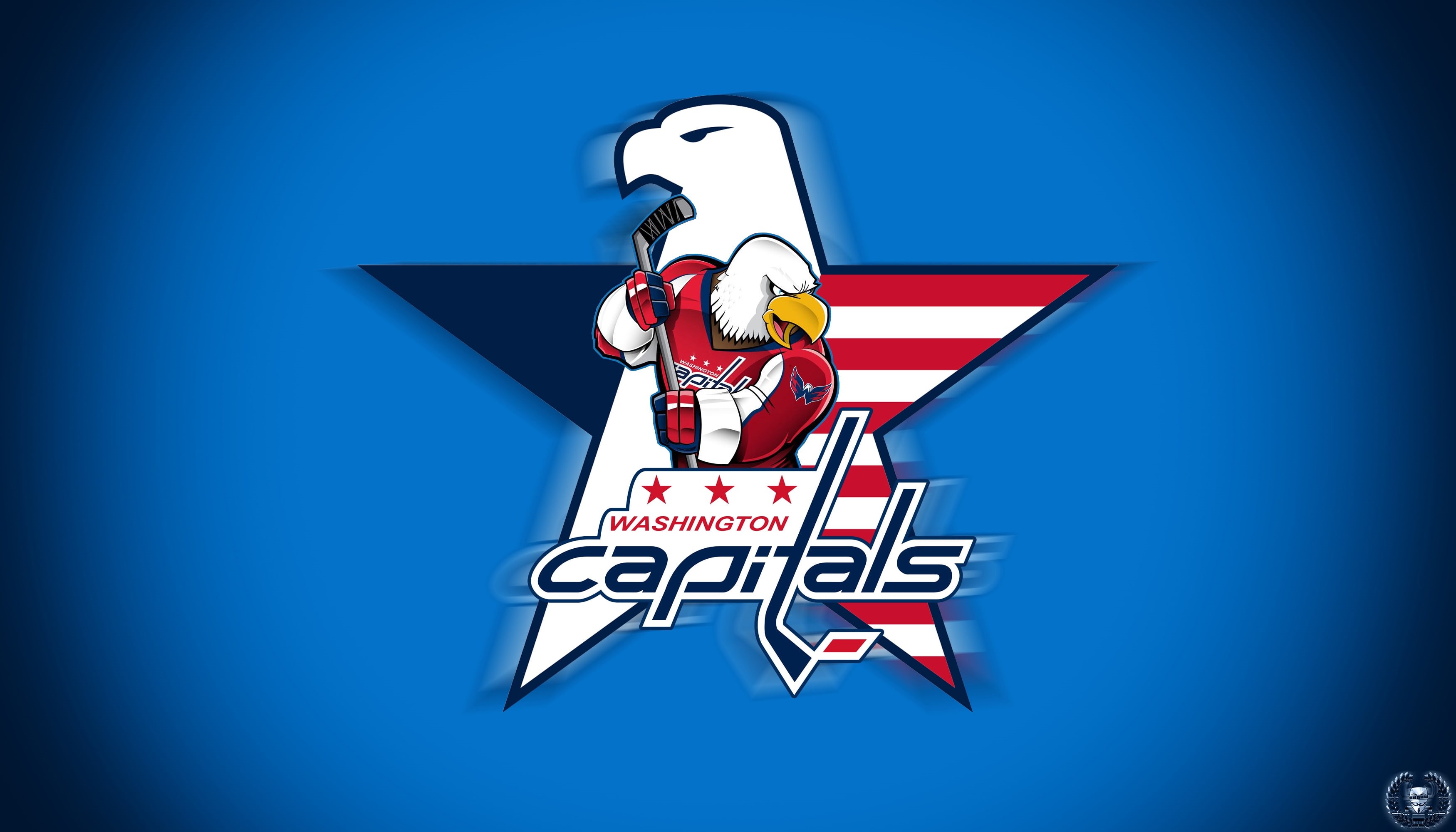 Sport, Hockey, Washington Capitals, madeinkipish, The Washington Capitals, National Hockey League, Capitals, Background, 2K, Logo, Blue, Washington, Eric Poole, HD Wallpaper