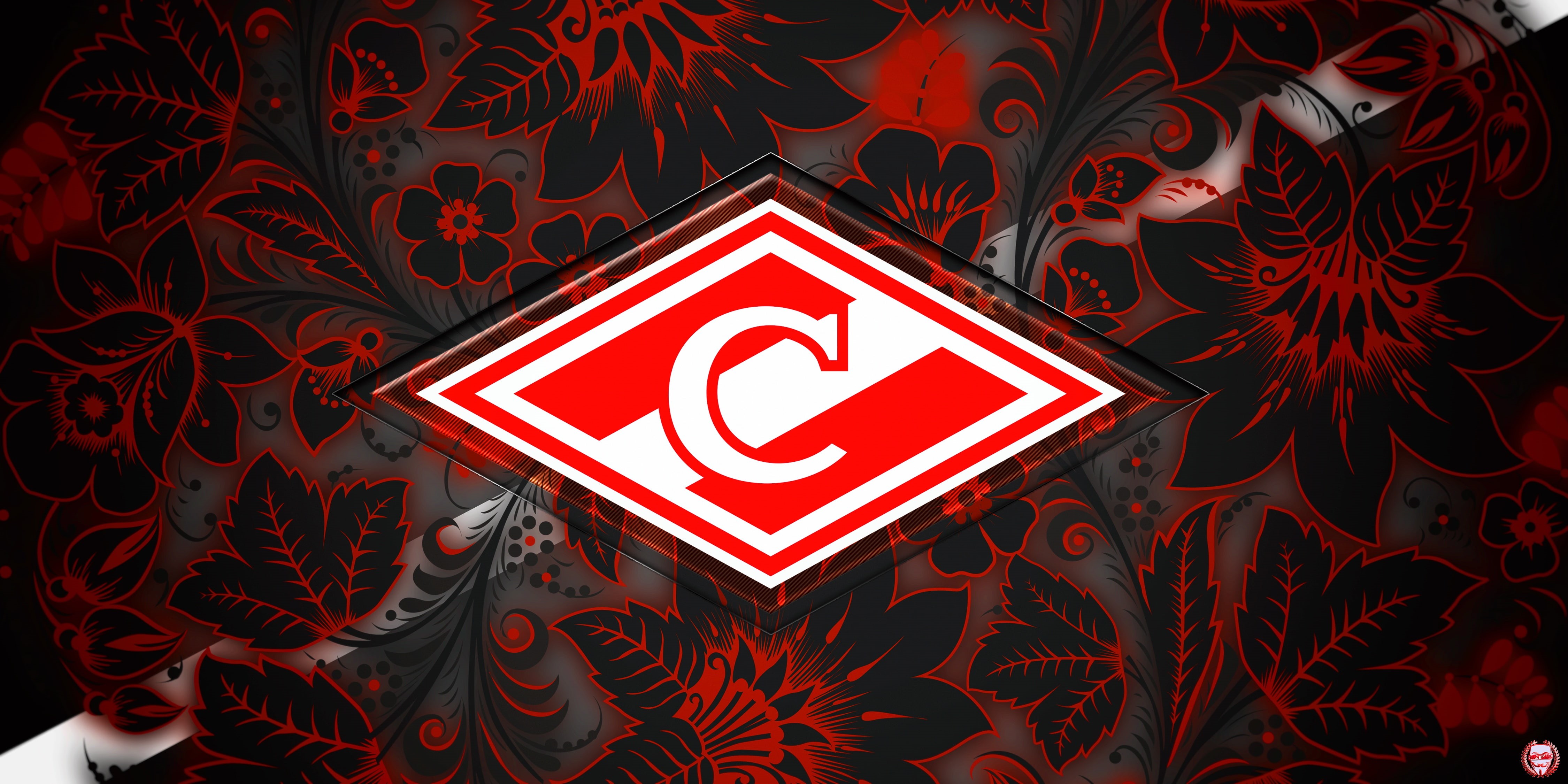 Football, Sports society, Emblem, Khokhloma, Logo, Club, 1946, Spartacus, Hockey, Logoteam, 1922, Meat, 4K, Russia, Rhombus, Red-white, Football Club, HD Wallpaper