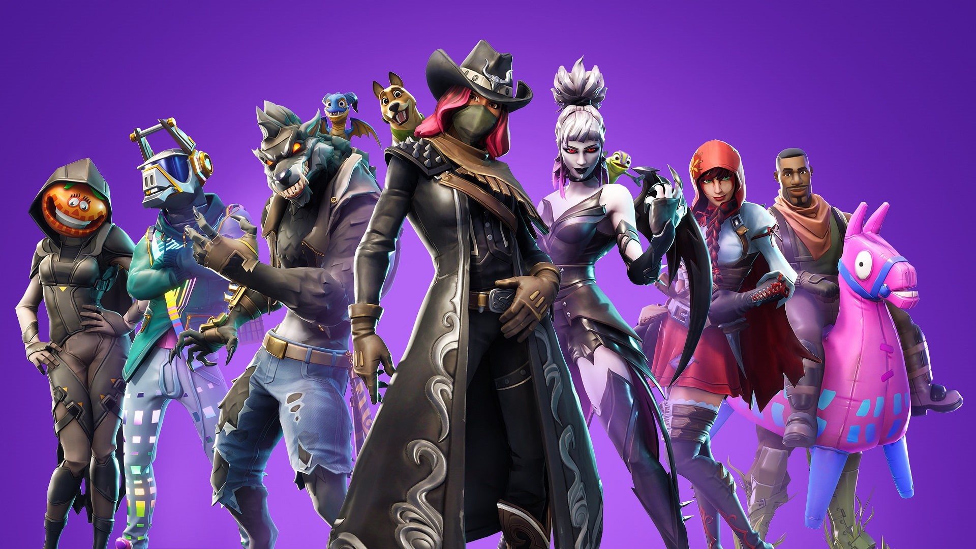 group, 1080P, Fortnite, background, characters, HD Wallpaper