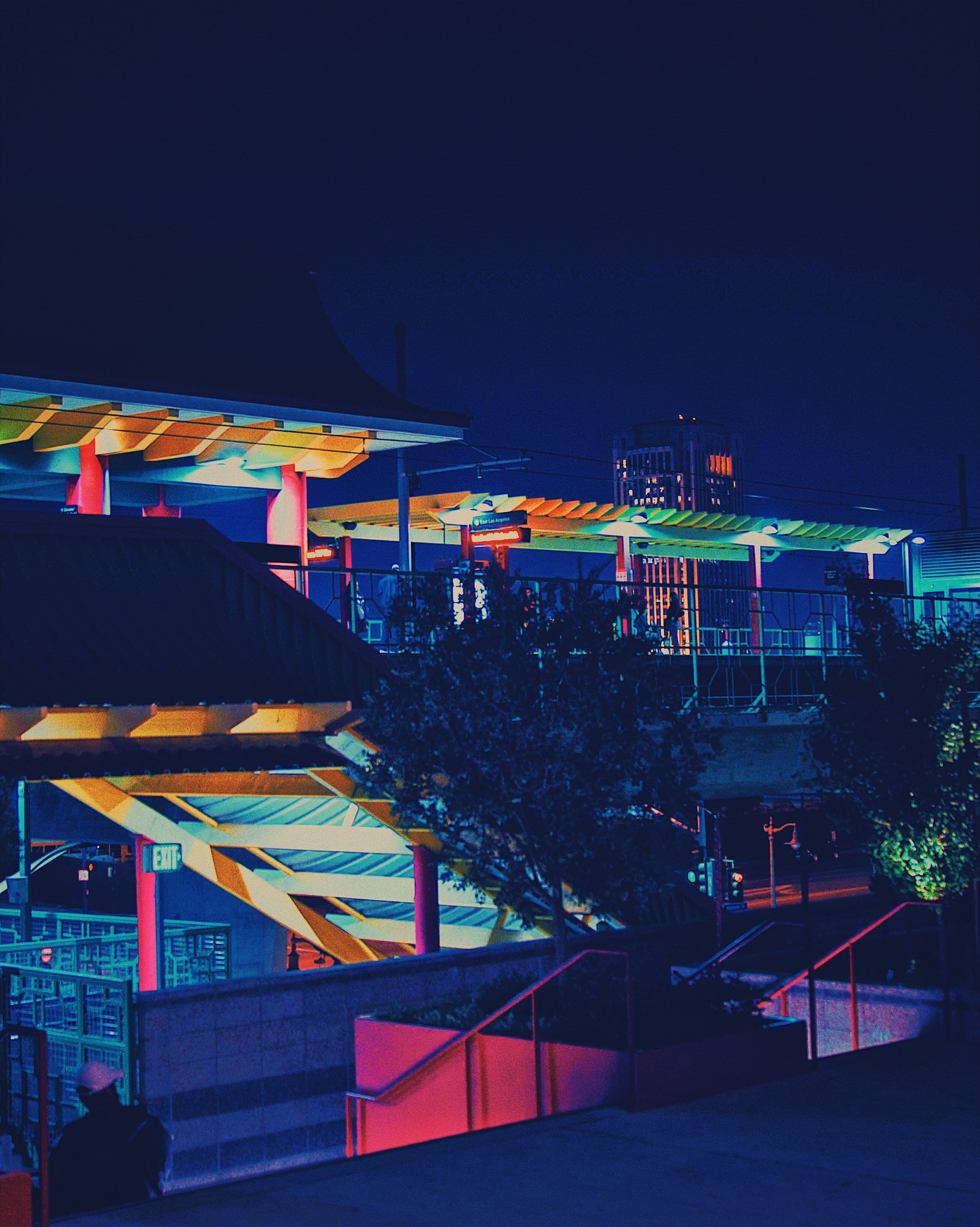 building, 24-70mm, a7rii, train station, waiting, sony, neon, built structure, lighting equipment, 4K, no people, outdoors, train, retro, nightlife, street, Phone HD Wallpaper