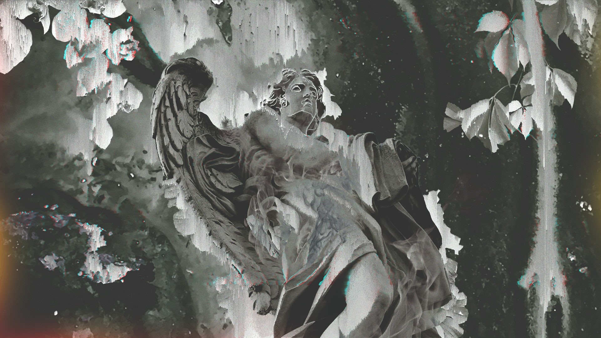 nature, 1080P, glitch art, statue, HD Wallpaper