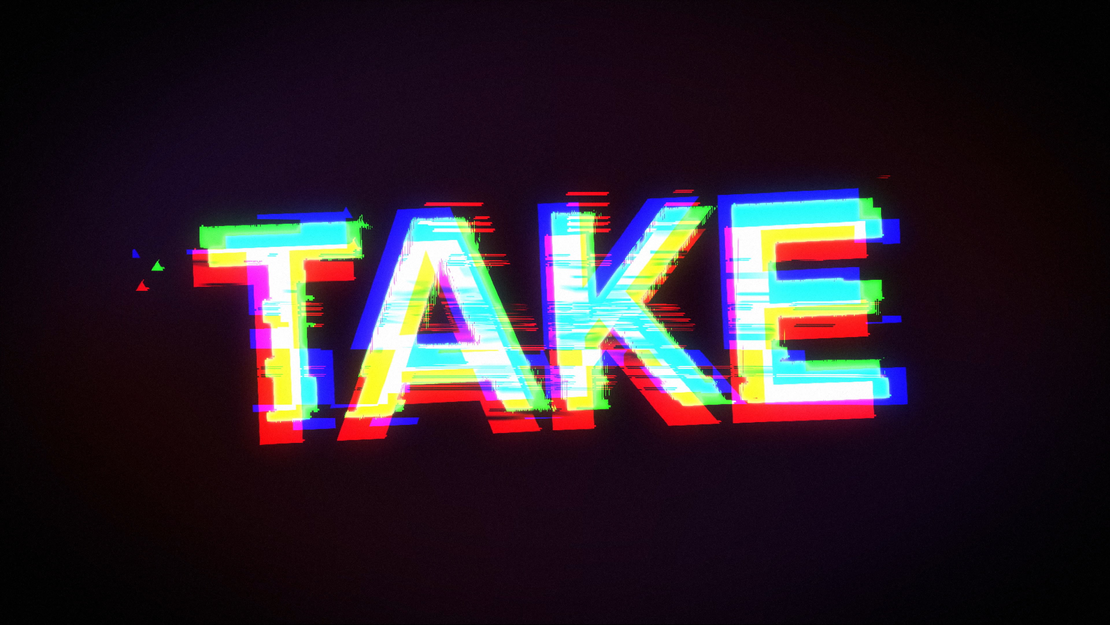 glitch art, simple background, colorful, 4K, typography, HD Wallpaper