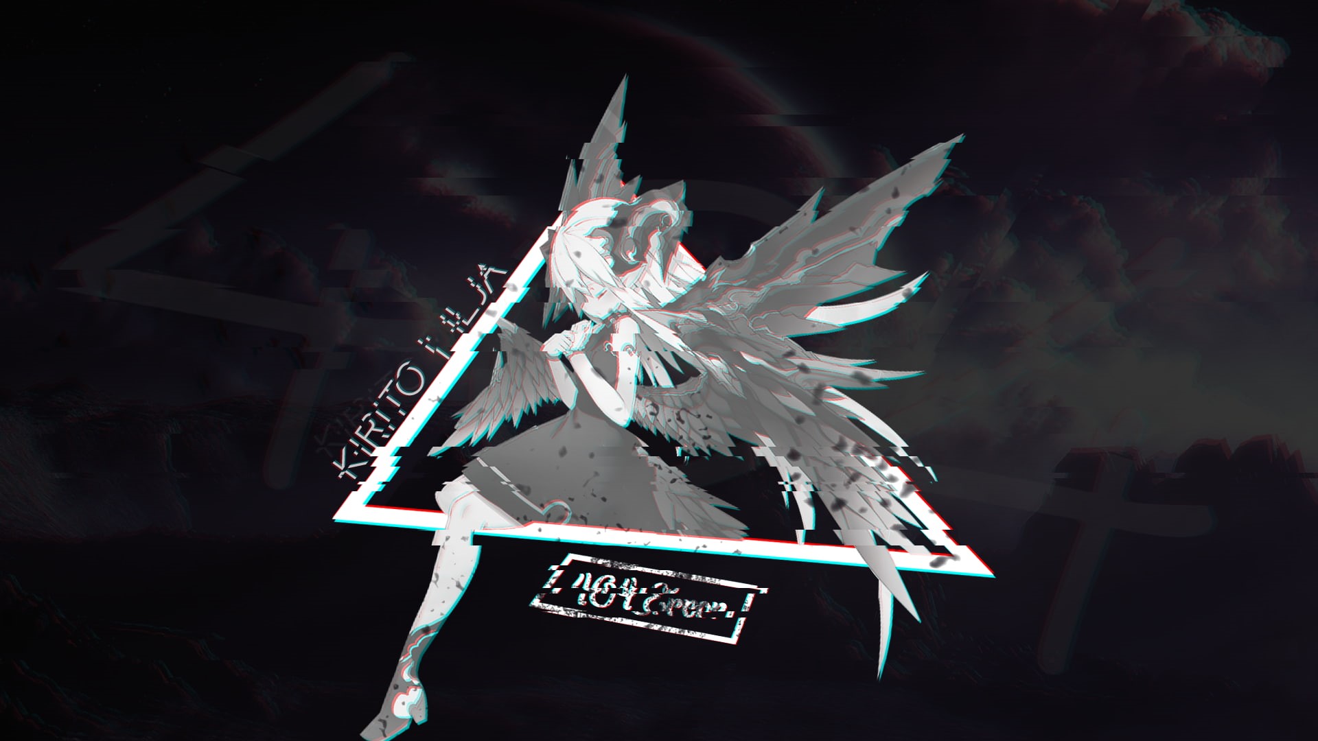 glitch art, anime girls, 1080P, anime, HD Wallpaper