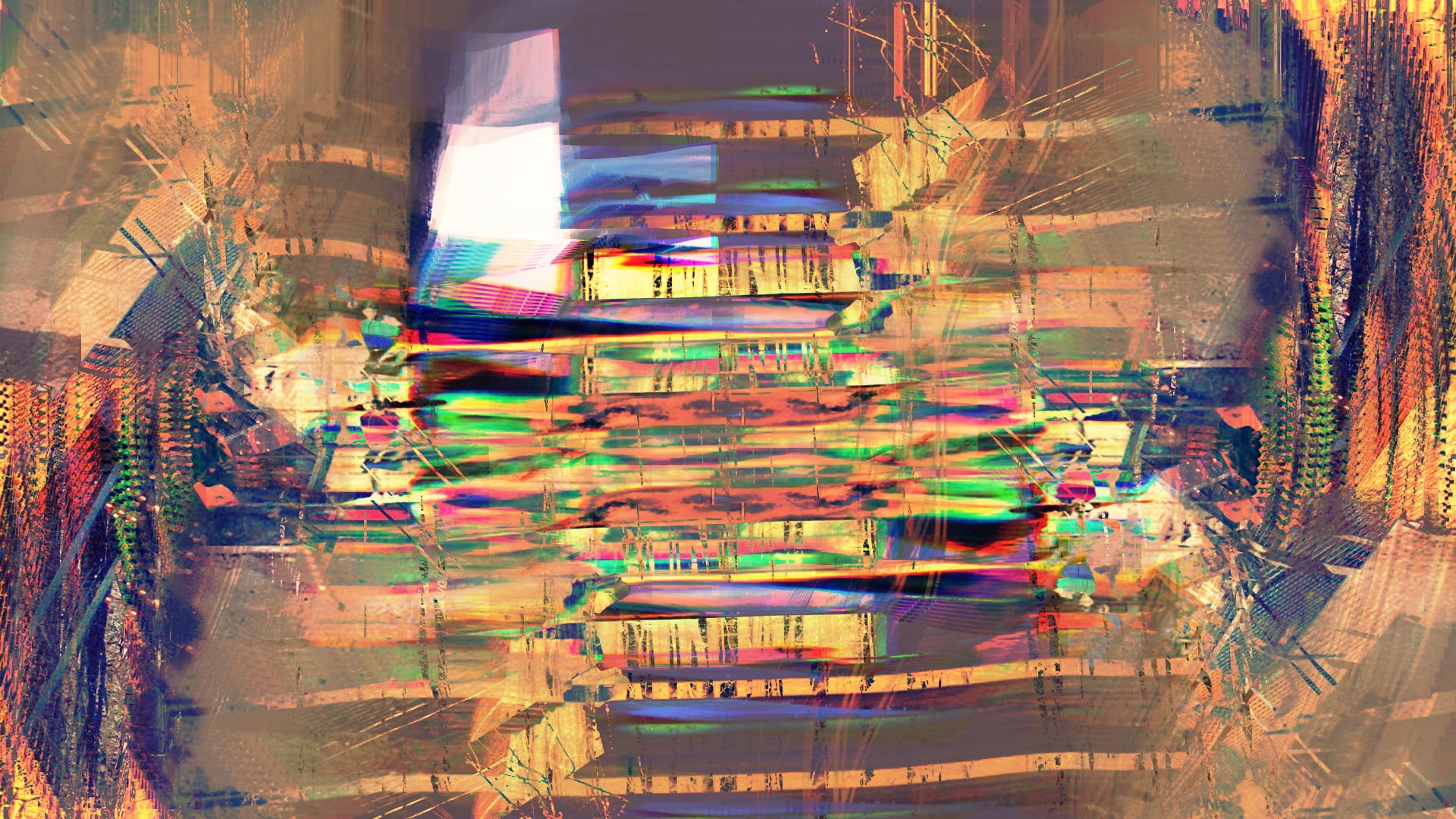 abstract, no people, outdoors, nature, long exposure, built structure, LSD, glitch art, city, illuminated, city life, architecture, 1080P, street, motion, HD Wallpaper