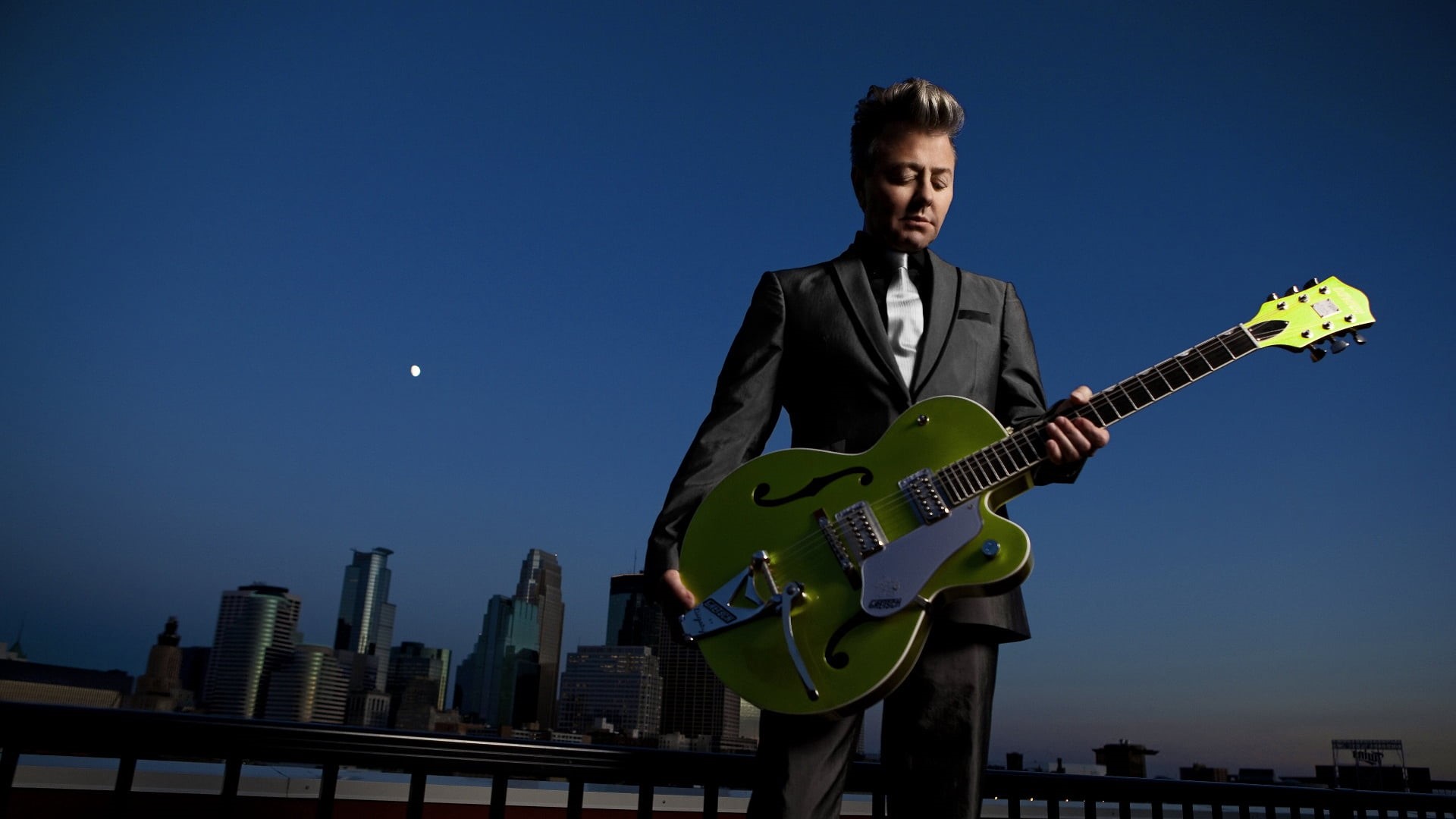musical Instrument String, performance, built structure, blues Music, suit, brian setzer, musician, men, pop Musician, front view, three quarter length, HD Wallpaper
