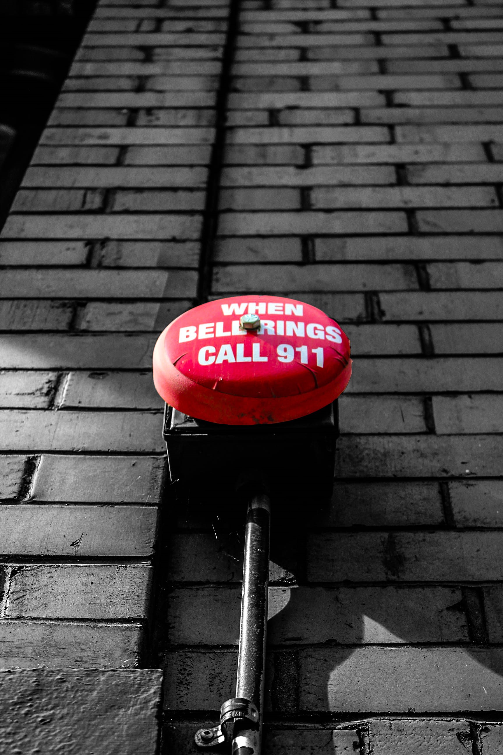 day, protection, portland, city, safety, sign, fire hydrant, pop of color, industrial, blackandwhite, red, no people, 2K, footpath, wall - building feature, Phone HD Wallpaper
