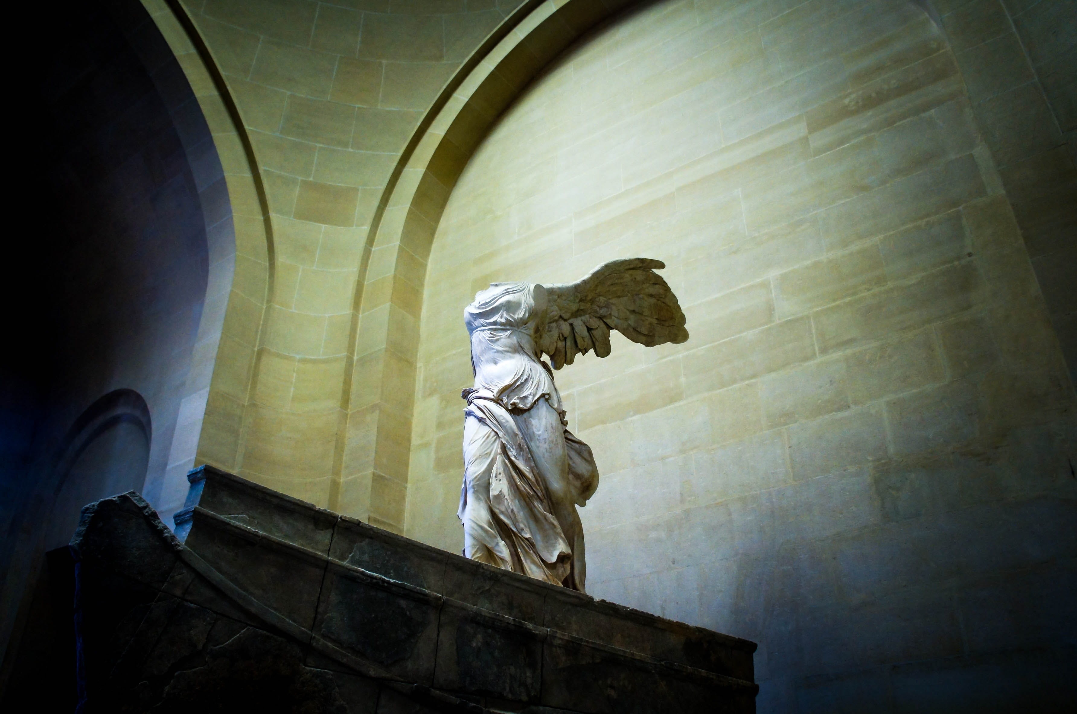art and craft, spirituality, creativity, paris, government, greek, representation, travel destinations, louvre, built structure, 2K, statue, male likeness, HD Wallpaper