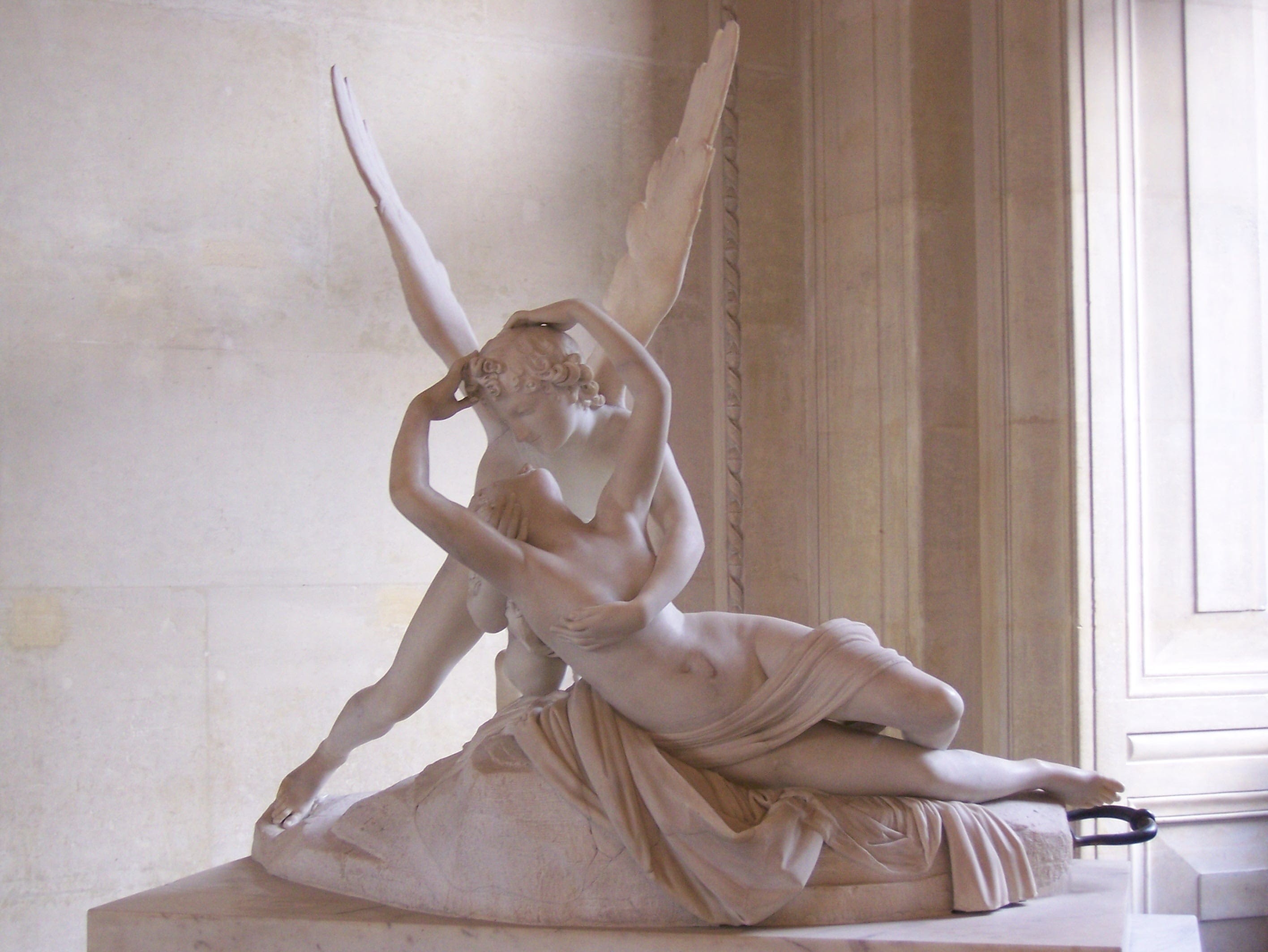creativity, indoors, museum, sculpture, the past, kiss, classical style, statue, art and craft, louvre, sitting, architecture, no people, craft, history, HD Wallpaper