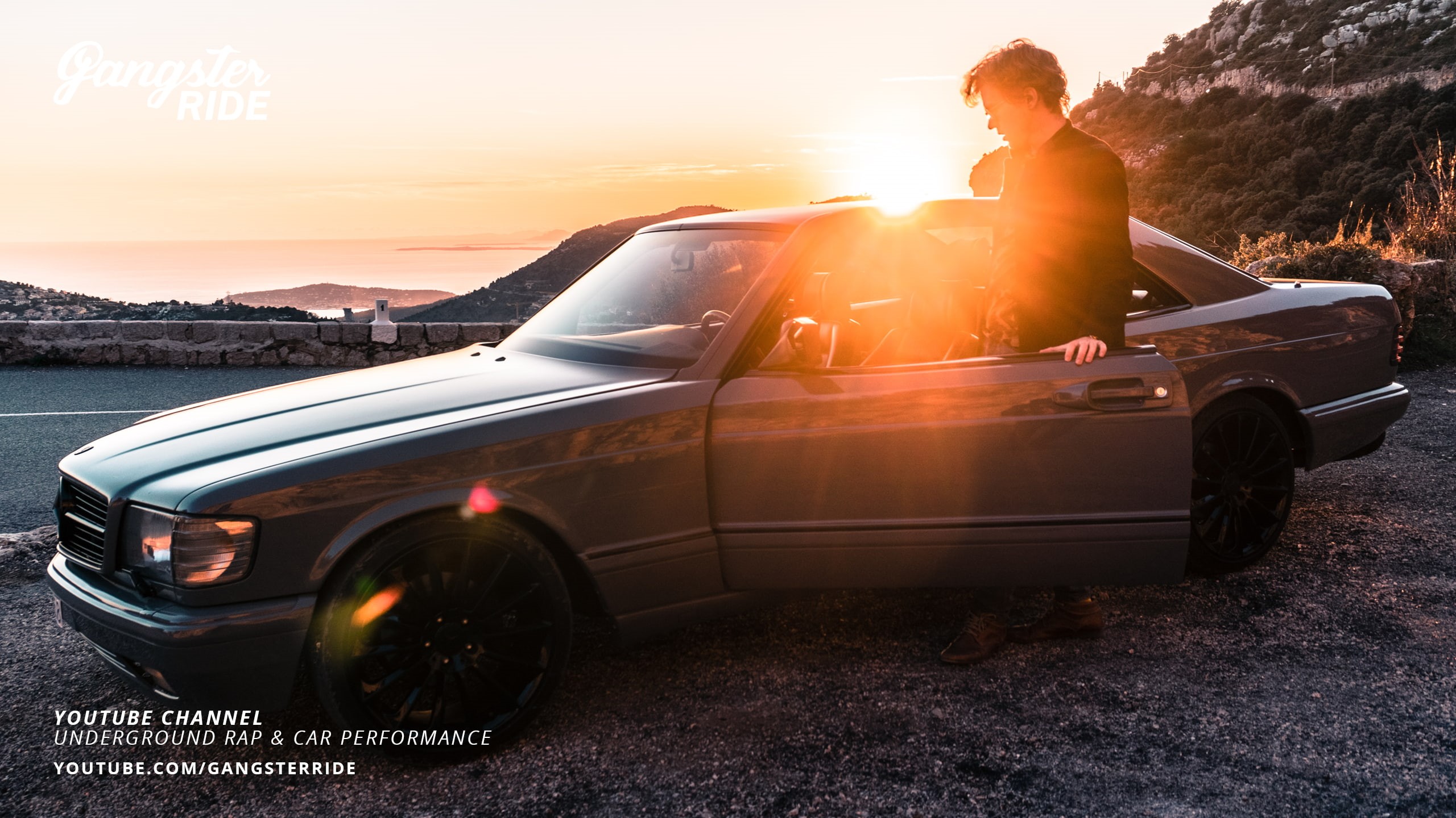 2K, sun, travel, lens flare, men, transportation, 560SEC, women, outdoors, mountain, sunlight, car, vacations, one person, road trip, 1990, sky, sunbeam, HD Wallpaper