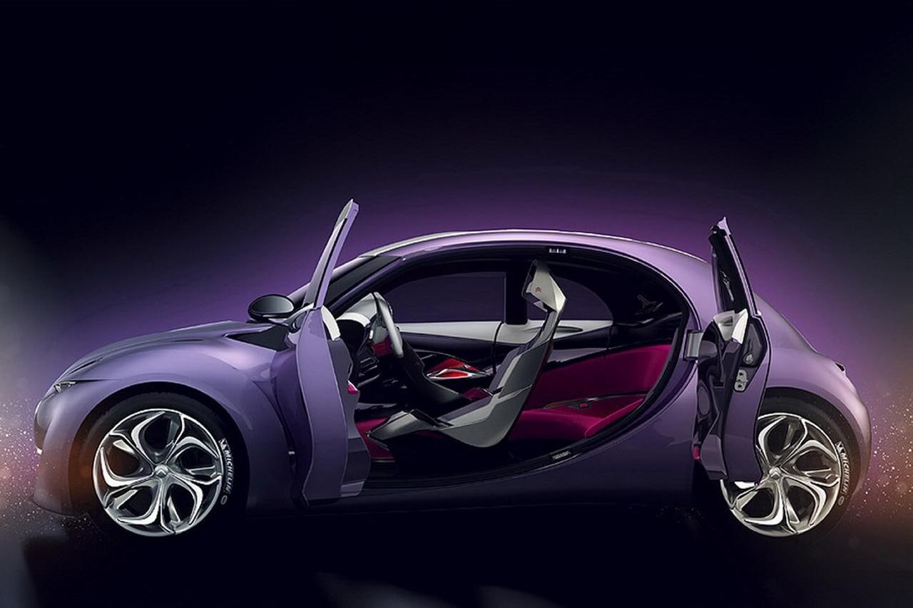 purple, wheel, pink color, tire, mode of transportation, motor vehicle, concept, citroen, 720P, land vehicle, car, luxury, transportation, studio shot, HD Wallpaper
