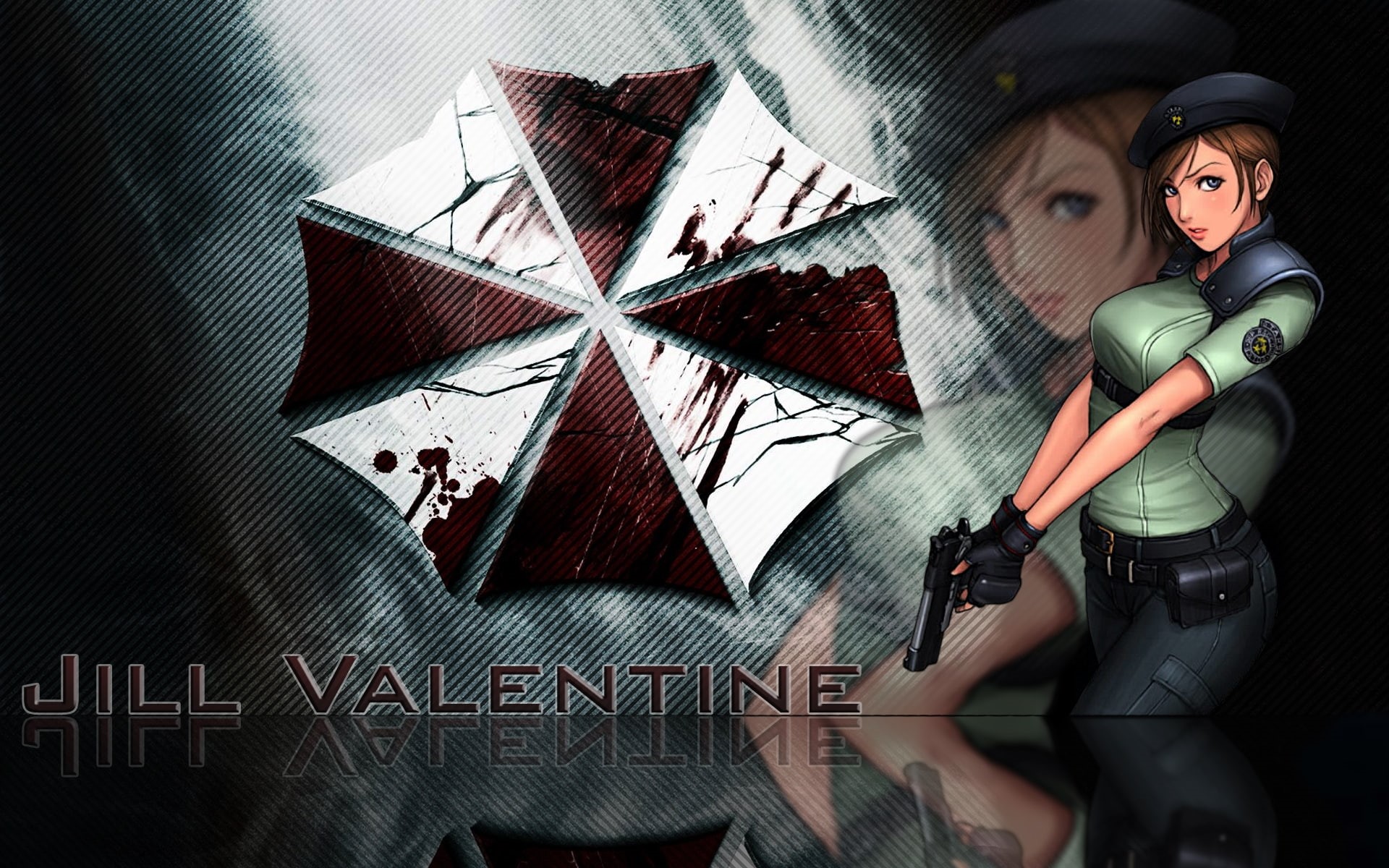 x, movies, resident, umbrella, hd, games, jill, video, evil, logos, valentine, Video Games, corp, 1080P, art, HD Wallpaper