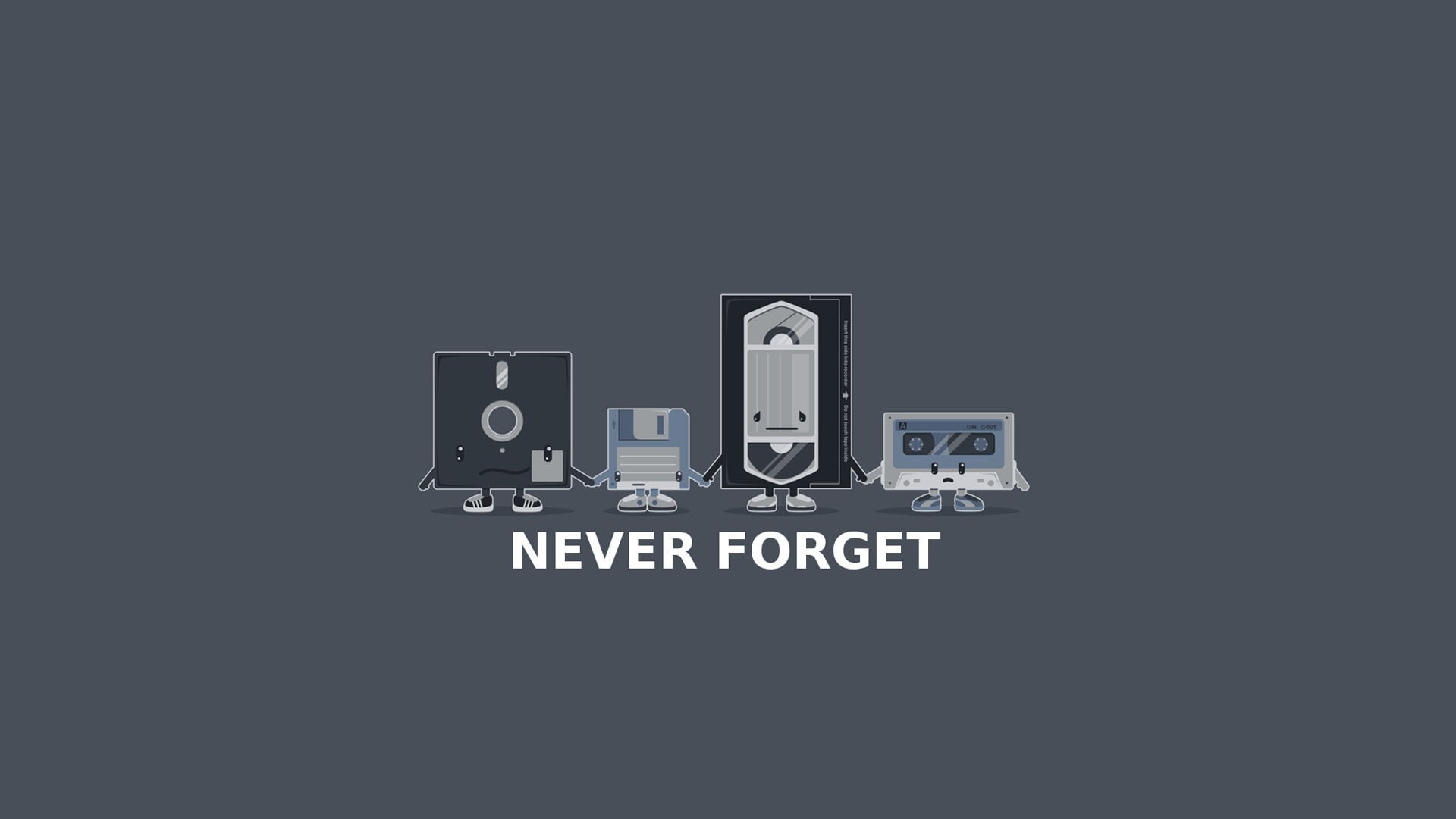 artwork, floppy disk, vintage, cassette, humor, 1080P, VHS, video tape, minimalism, HD Wallpaper