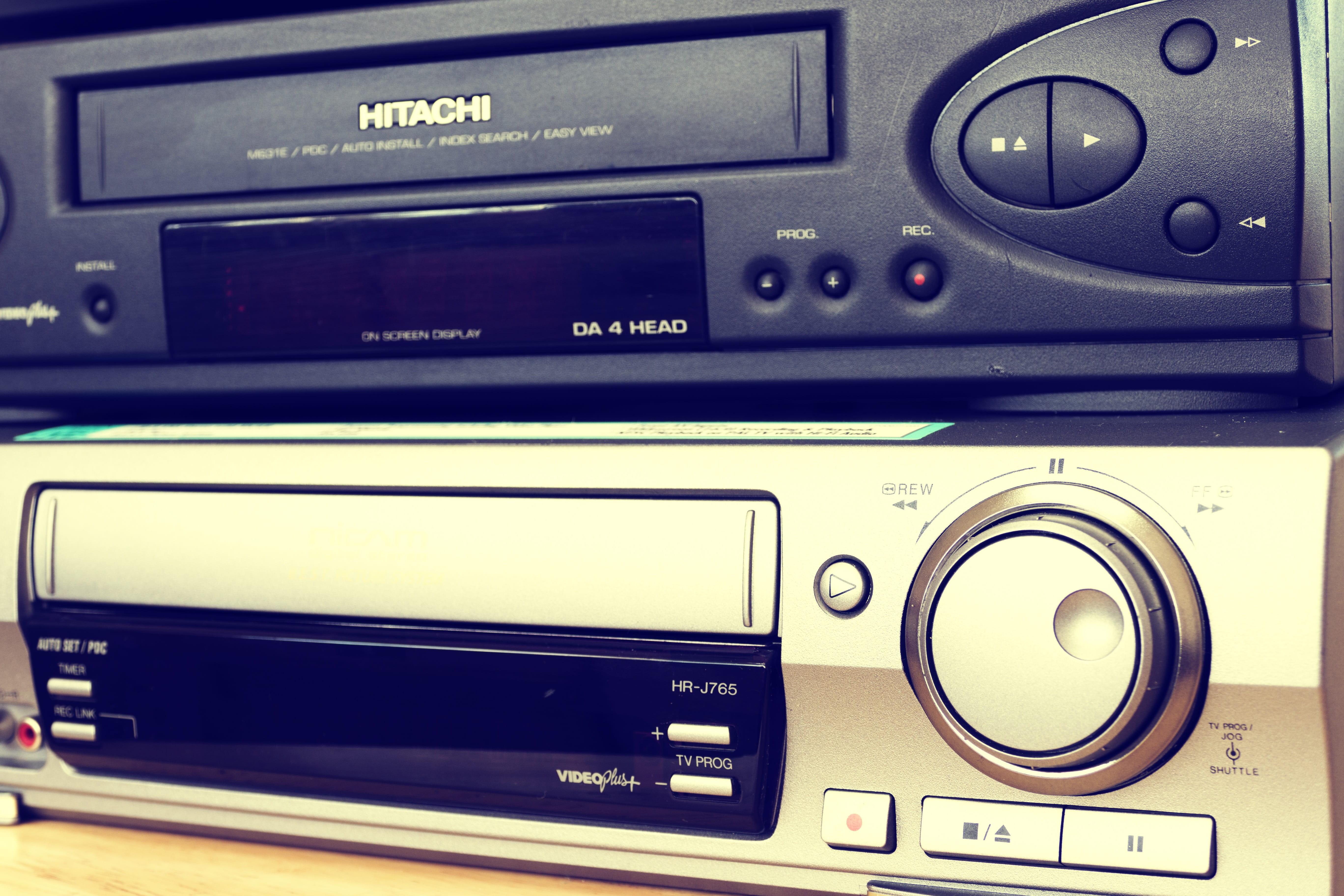 5K, analog, equipment, Old, play, retro styled, Vhs, noise, control panel, videotape, vintage, gray, communication, electrical equipment, two, players, HD Wallpaper